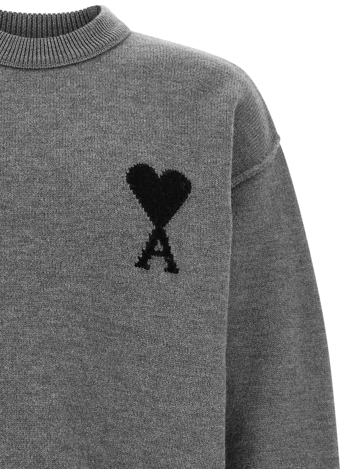 Ami Paris Grey 'Ami De Coeur' Sweater