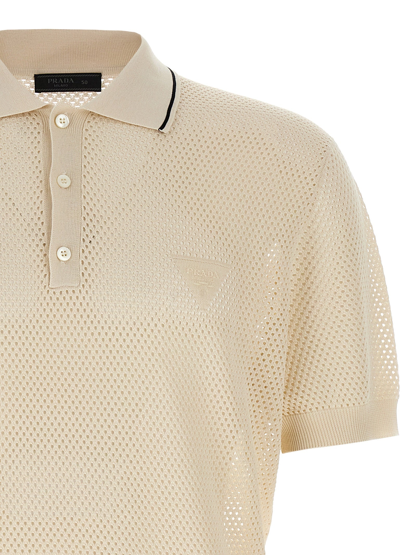 Prada Openwork Polo Shirt