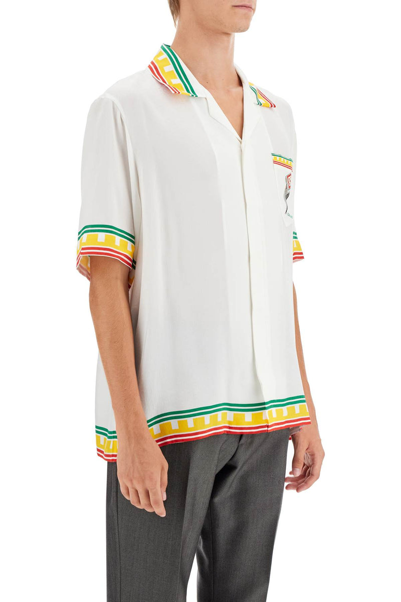 Casablanca Silk Leaning Column Shirt White