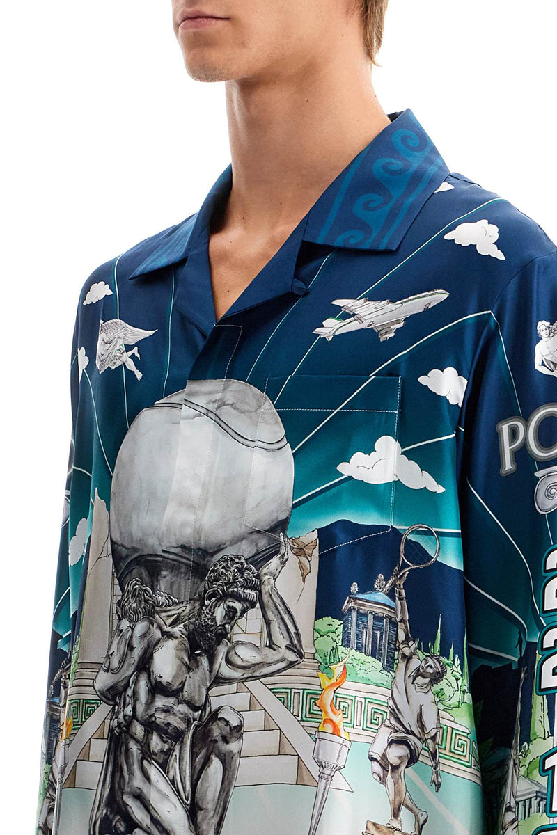 Casablanca Silk Shirt From Le Temple Du Sport Blue