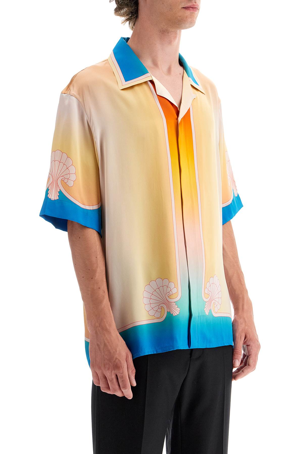 Casablanca Short-Sleeved Silk Shirt