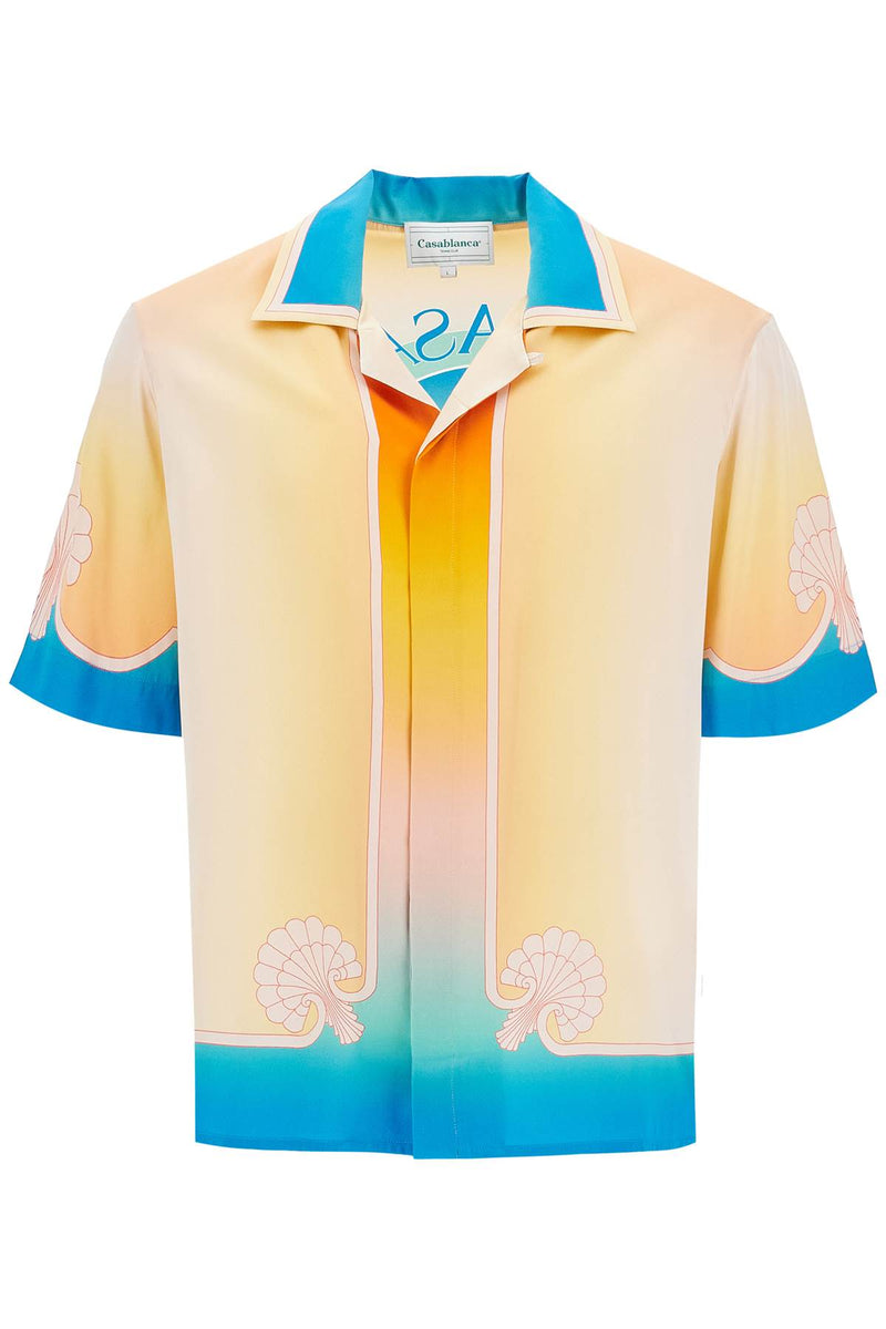 Casablanca Short-Sleeved Silk Shirt Multicolor