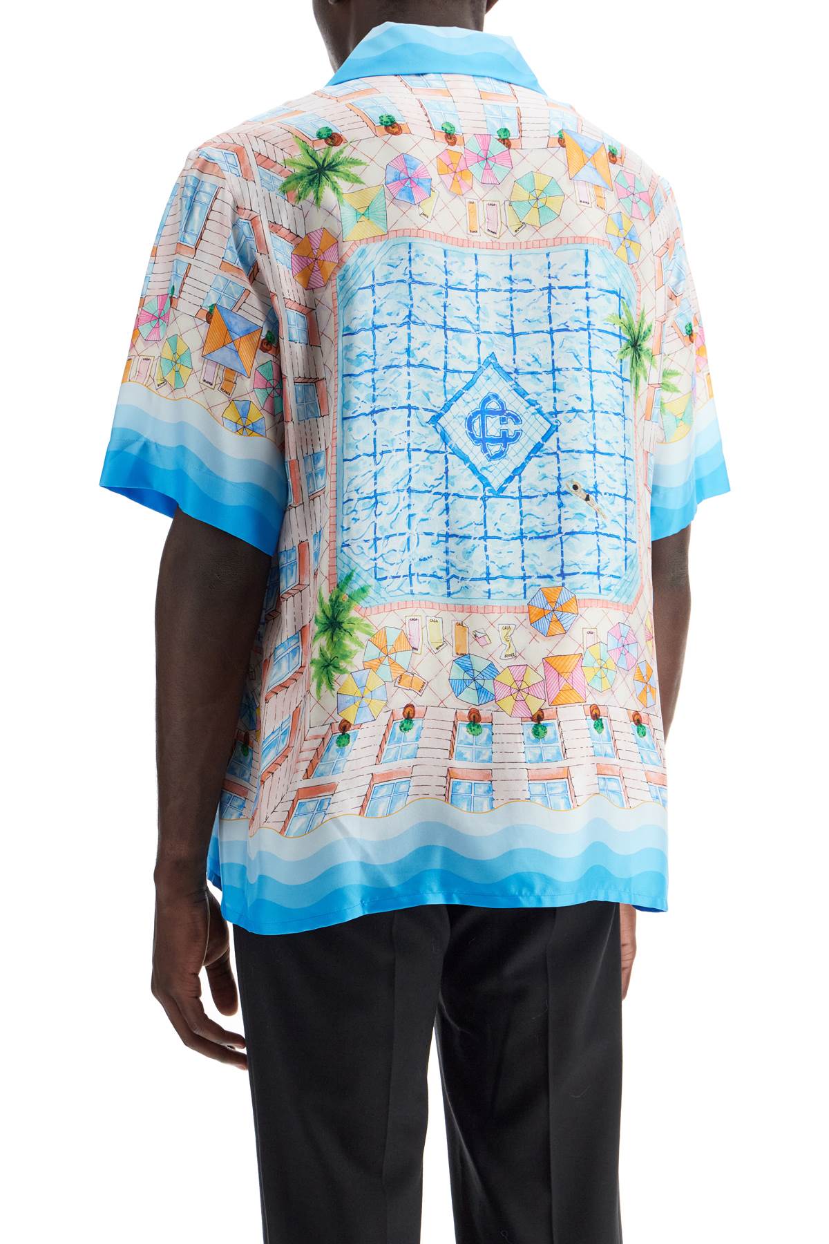 Casablanca Short-Sleeved Silk Shirt Multicolor