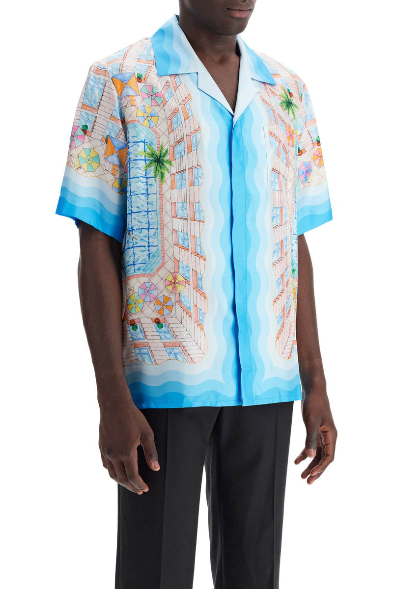 Casablanca Short-Sleeved Silk Shirt Multicolor