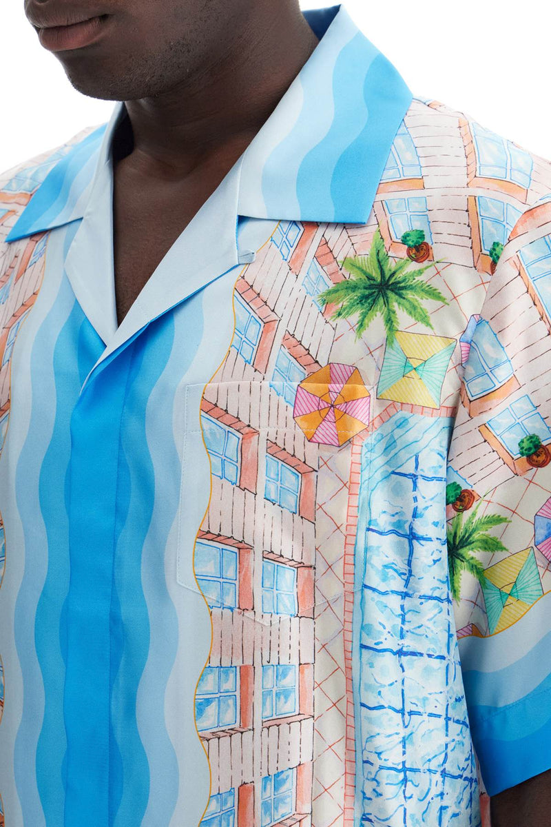 Casablanca Short-Sleeved Silk Shirt Multicolor