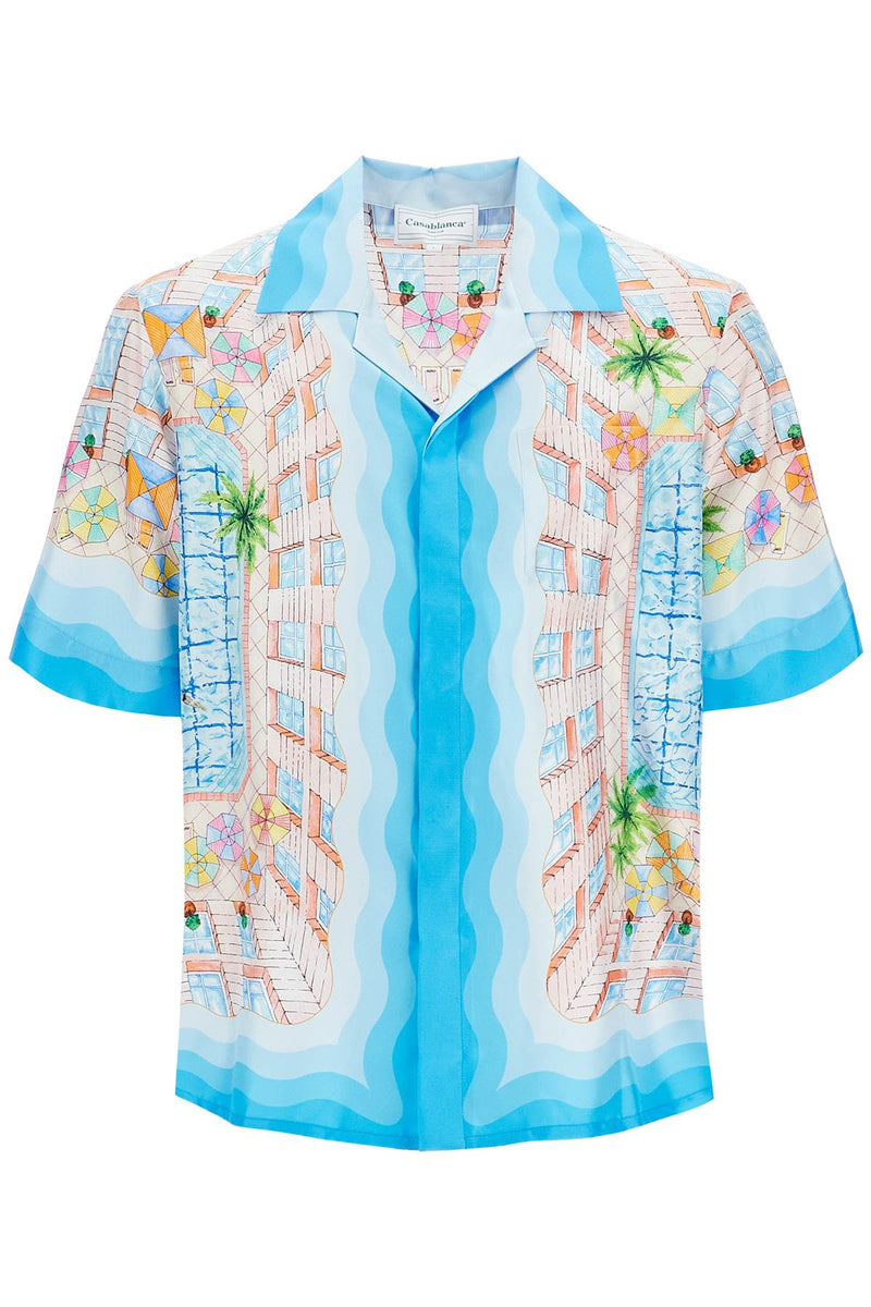 Casablanca Short-Sleeved Silk Shirt Multicolor