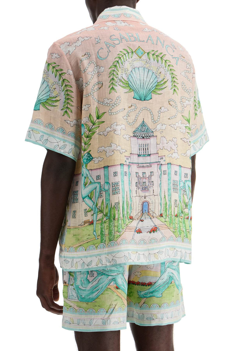 Casablanca Short-Sleeved Linen Shirt For Men Multicolor