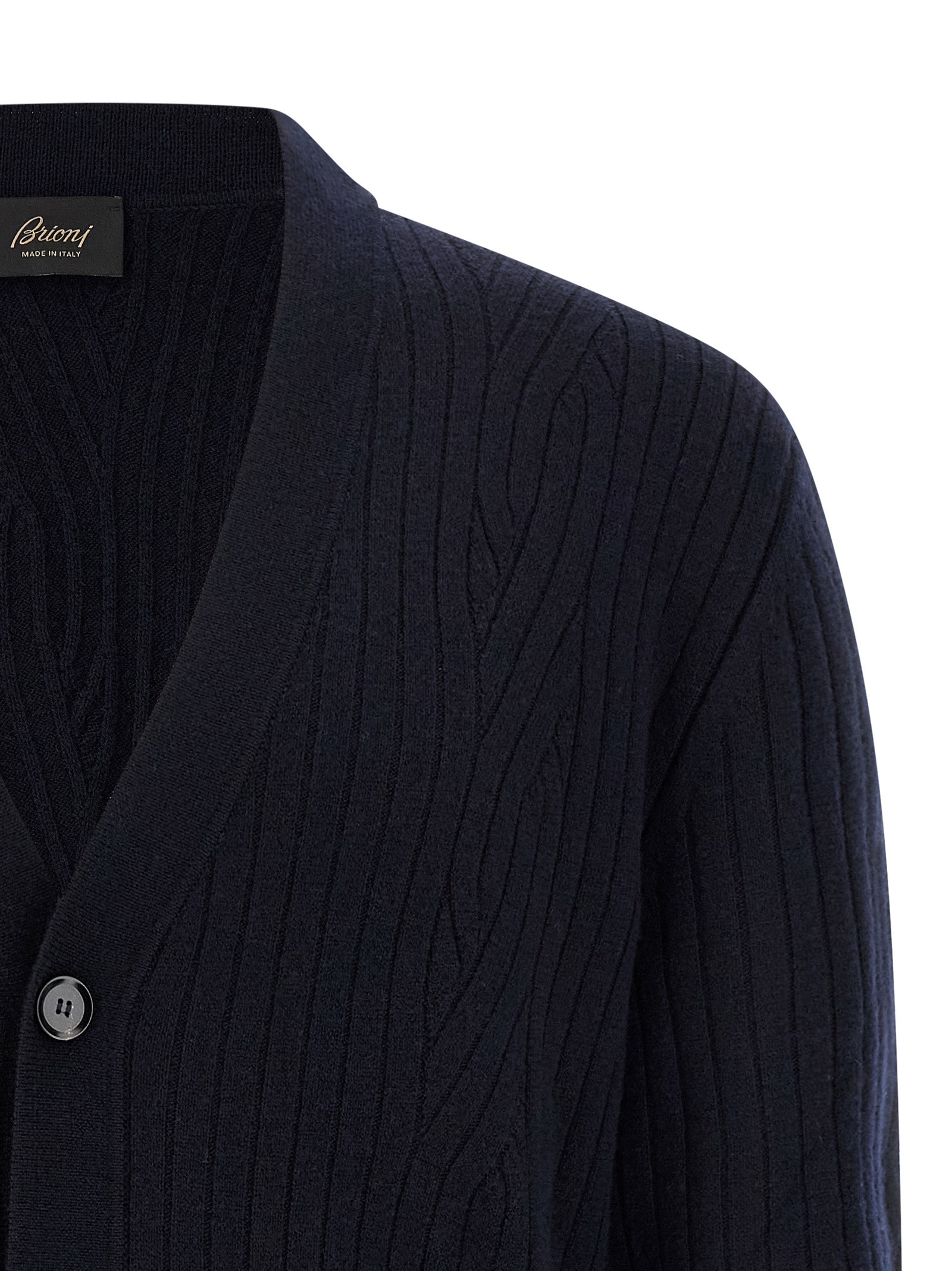 Brioni Ribbed And Braid Cardigan