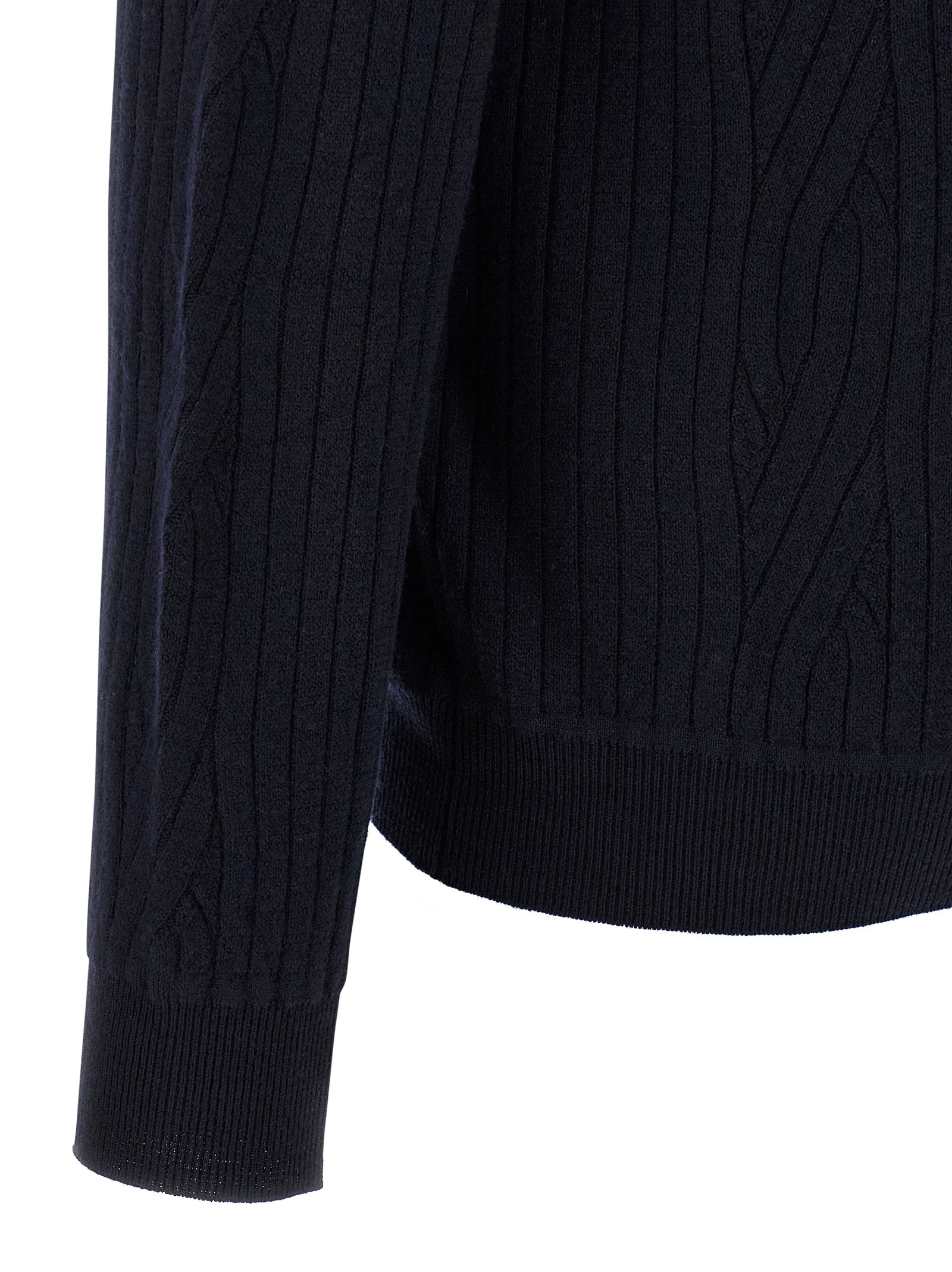 Brioni Ribbed And Braid Cardigan