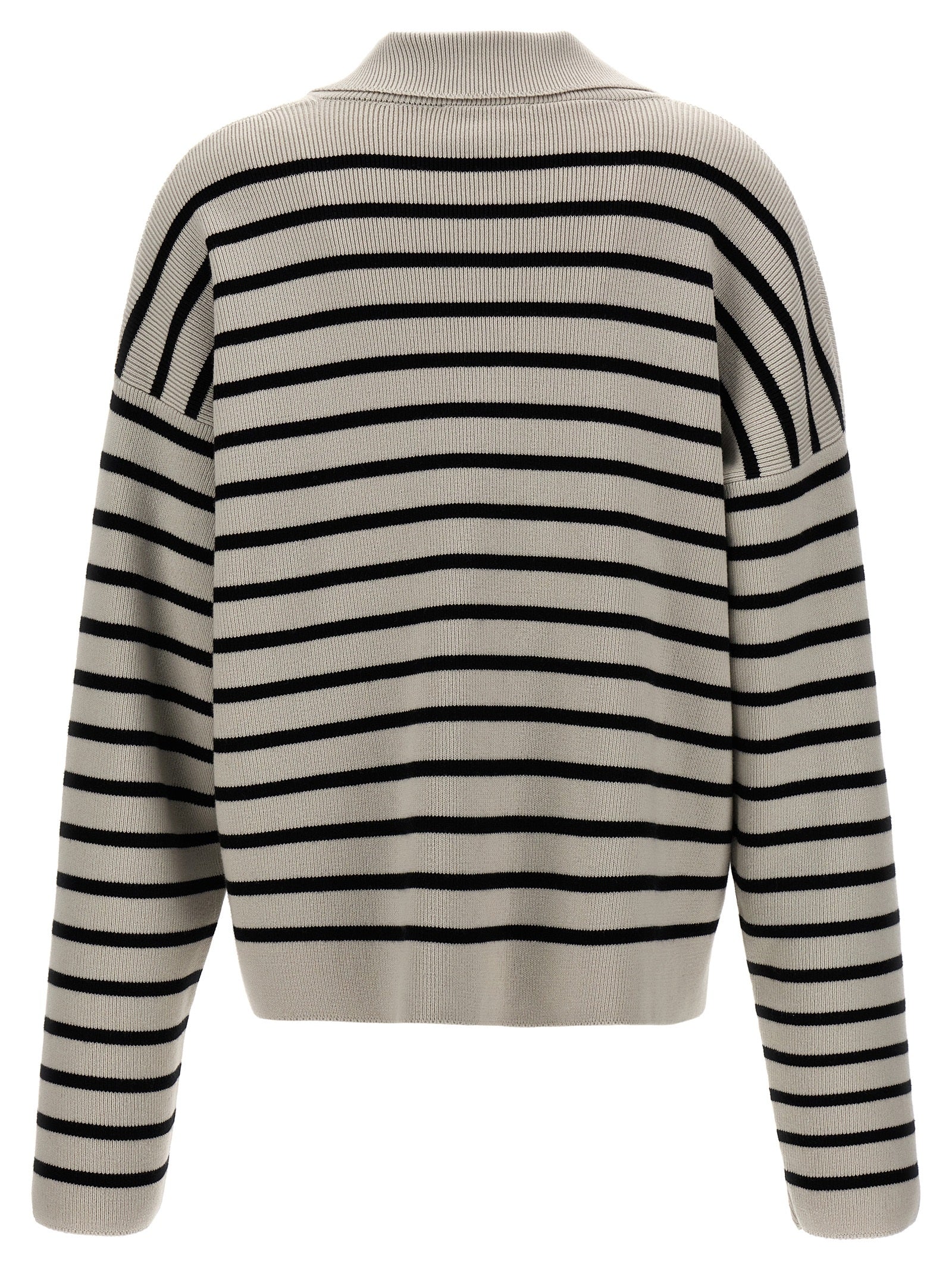 Ami Paris Striped Polo Sweater