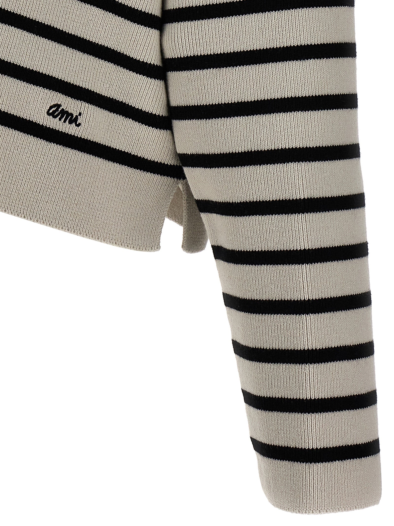 Ami Paris Striped Polo Sweater