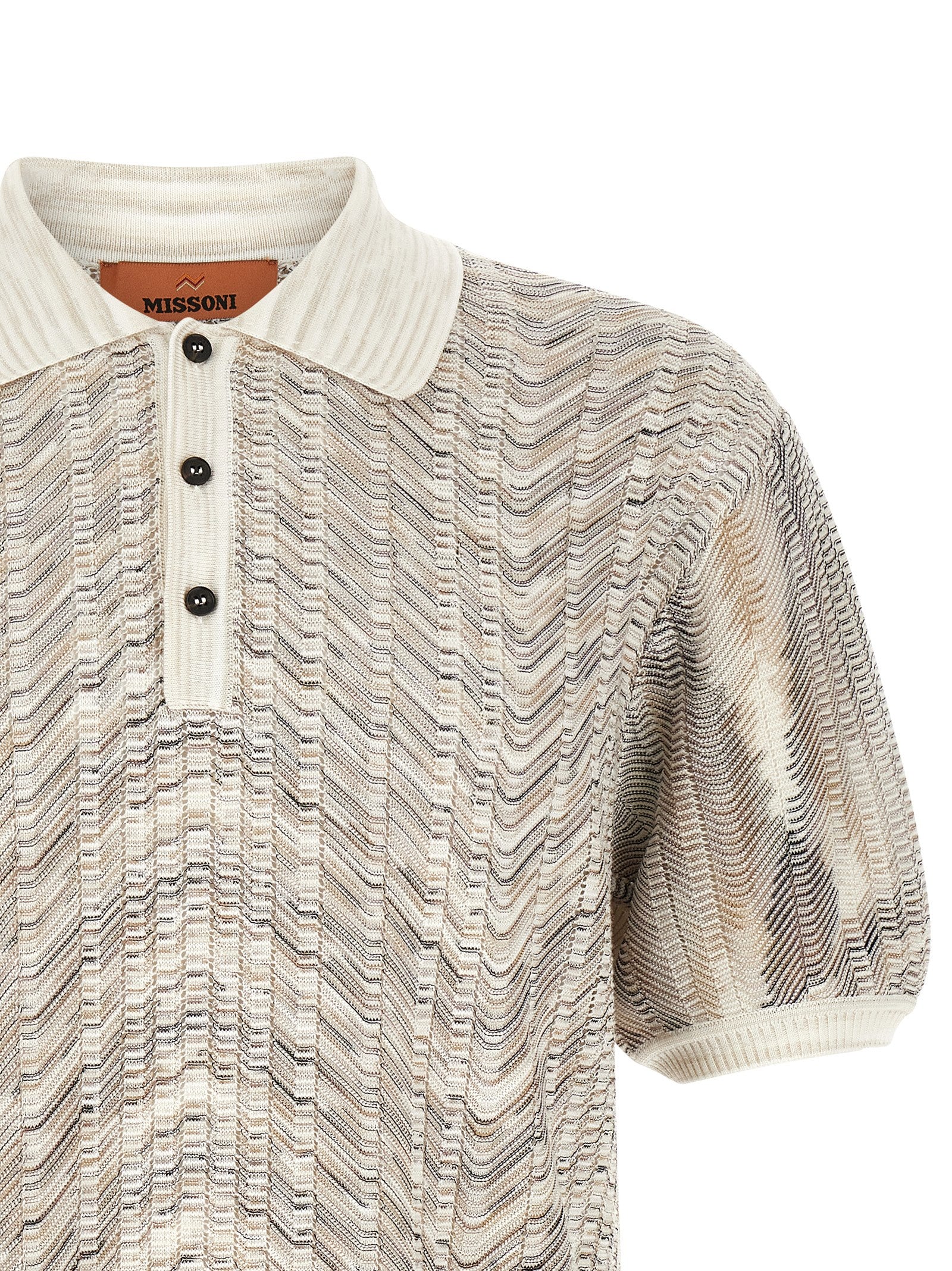 Missoni 'Zig-Zag' Knit Polo Shirt