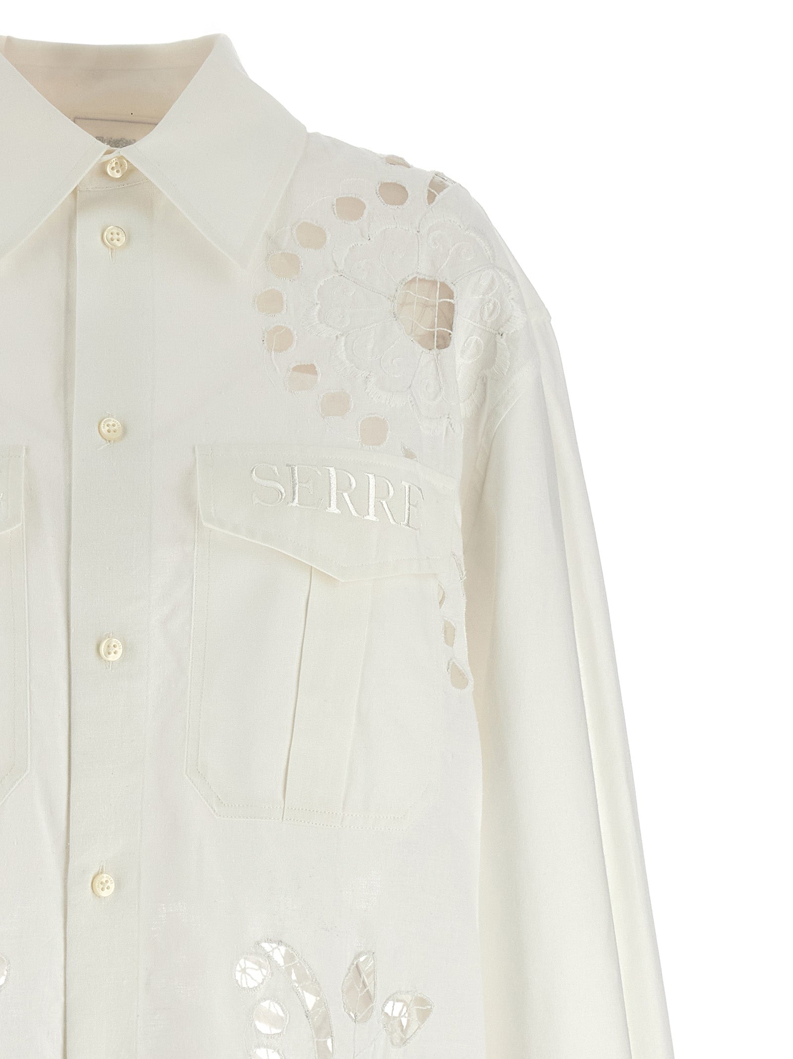 Marine Serre Cut-Out Embroidery Shirt