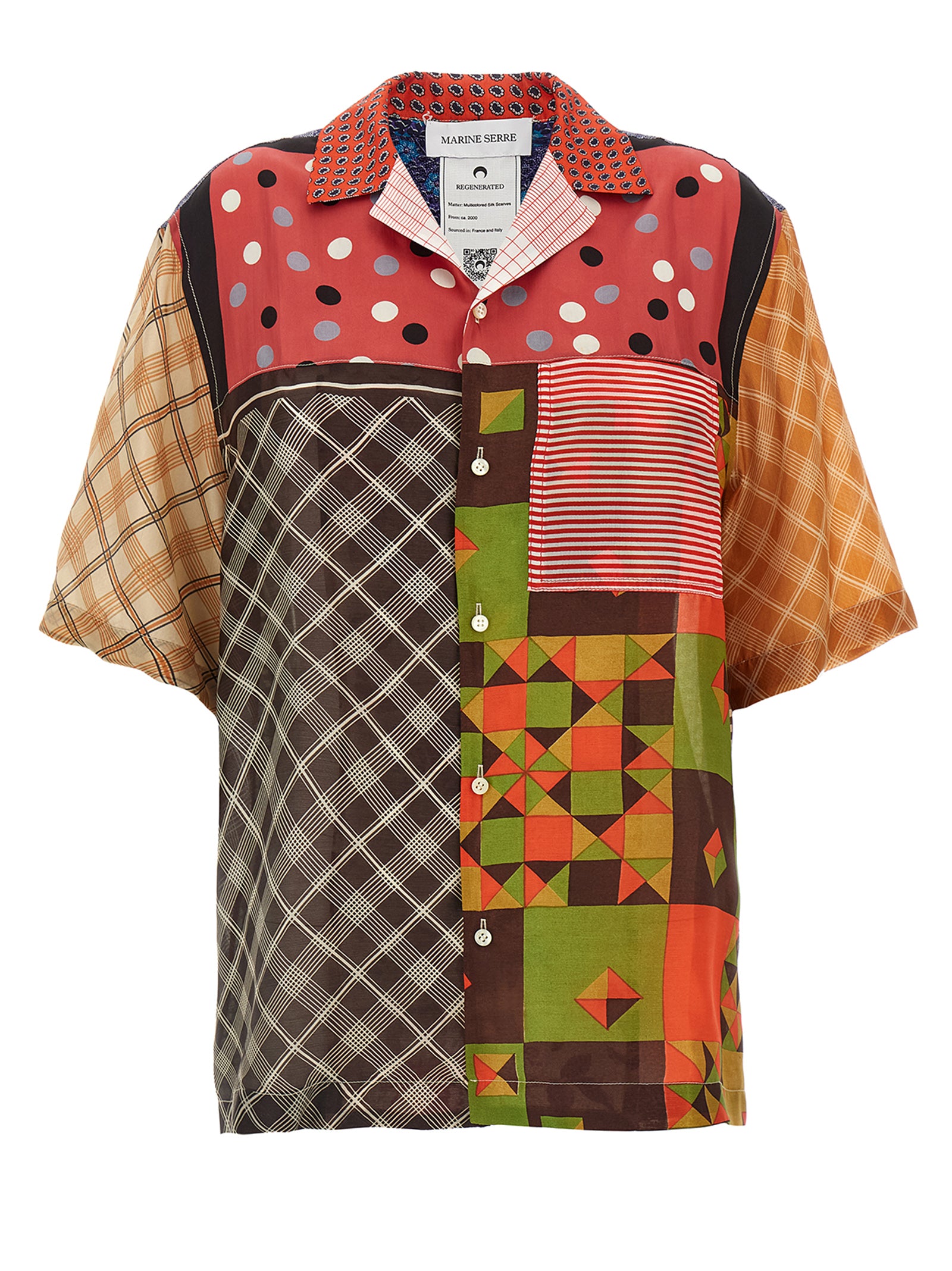 Marine Serre 'Regenerated Silk Scarves Bowling' Shirt