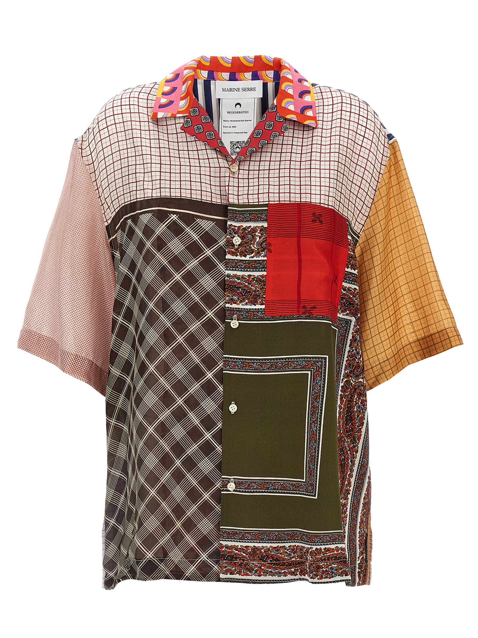 Marine Serre 'Regenerated Silk Scarves Bowling' Shirt
