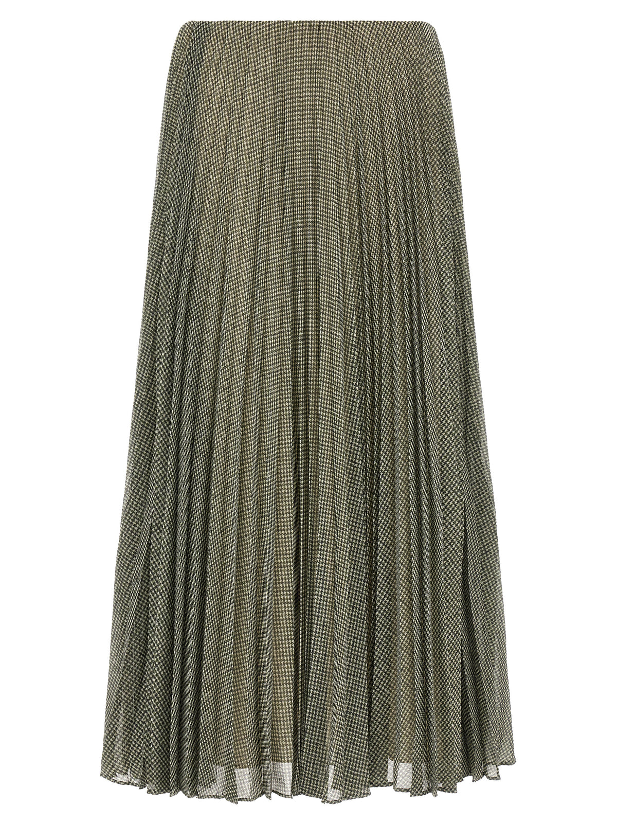 Vince Green Houndstooth Pleated Skirt