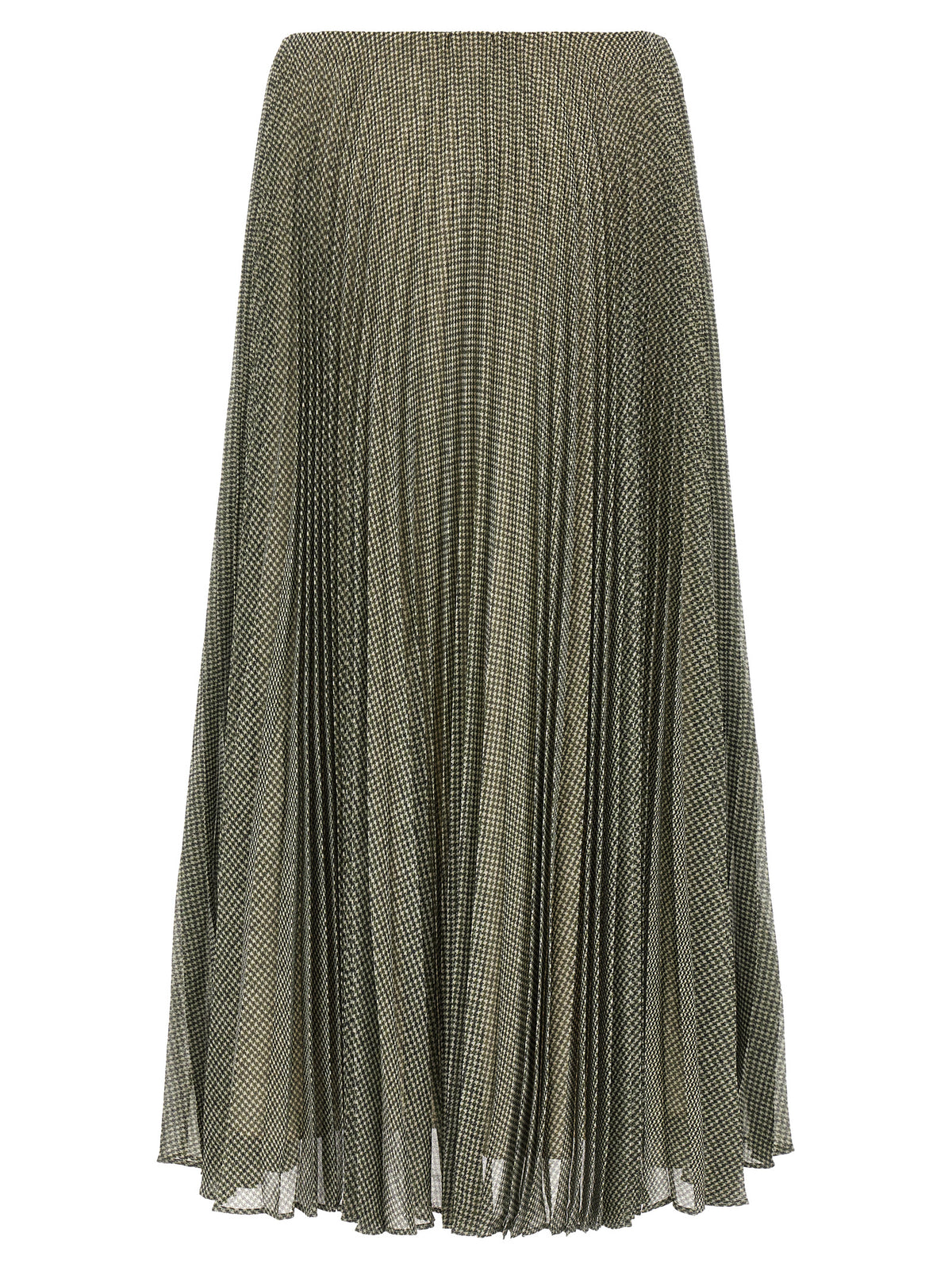 Vince Green Houndstooth Pleated Skirt