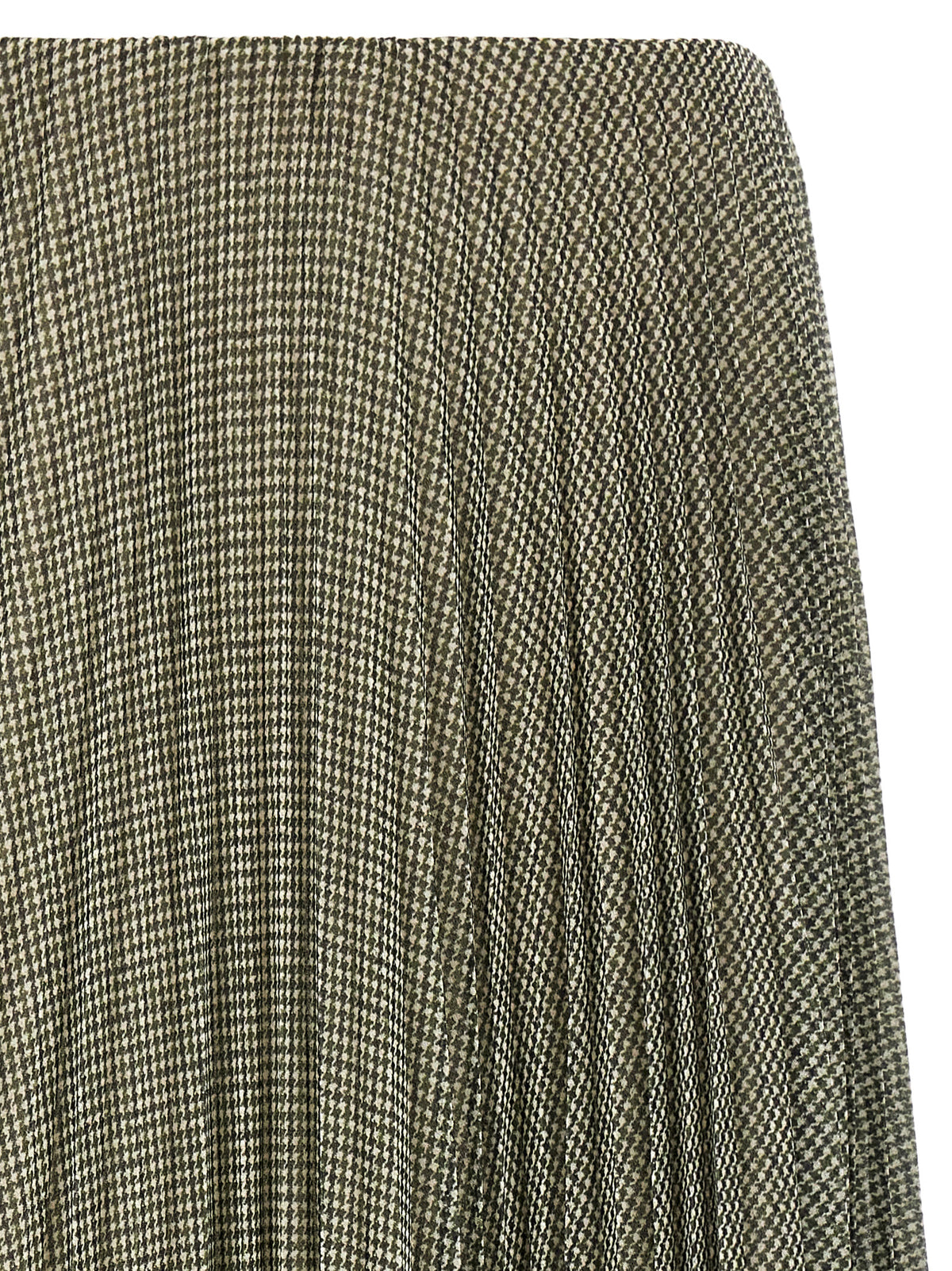 Vince Green Houndstooth Pleated Skirt