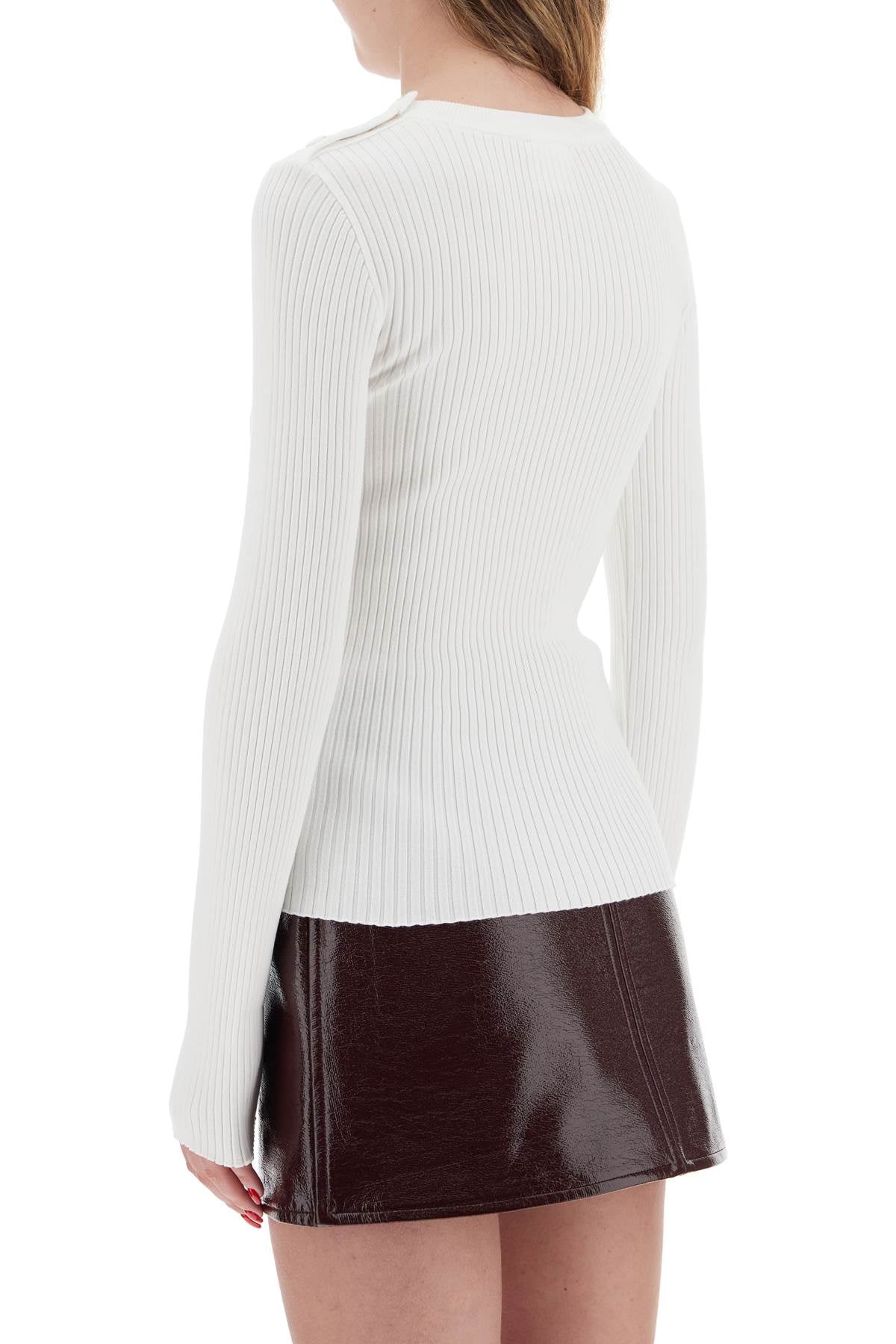 Courreges 'Ribbed Stretch Knit Pullover Sweater