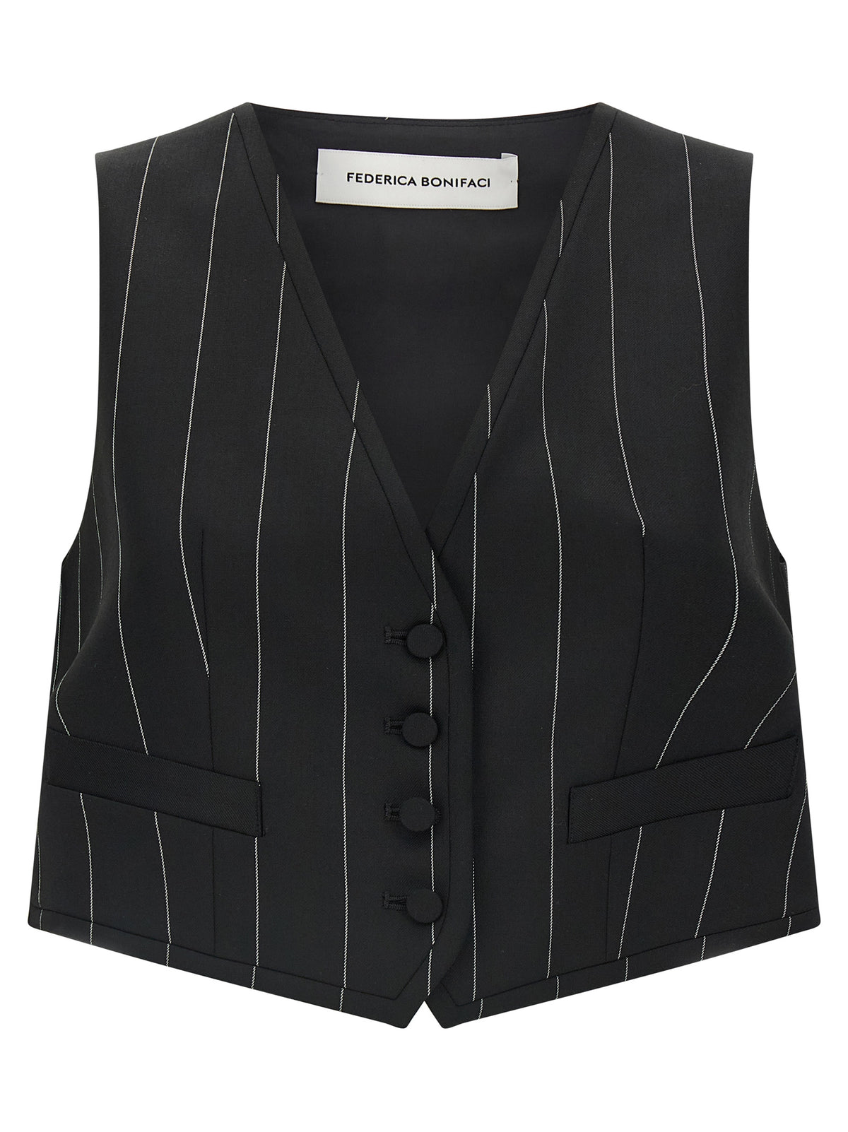 Federica Bonifaci Pinstriped Crop Vest