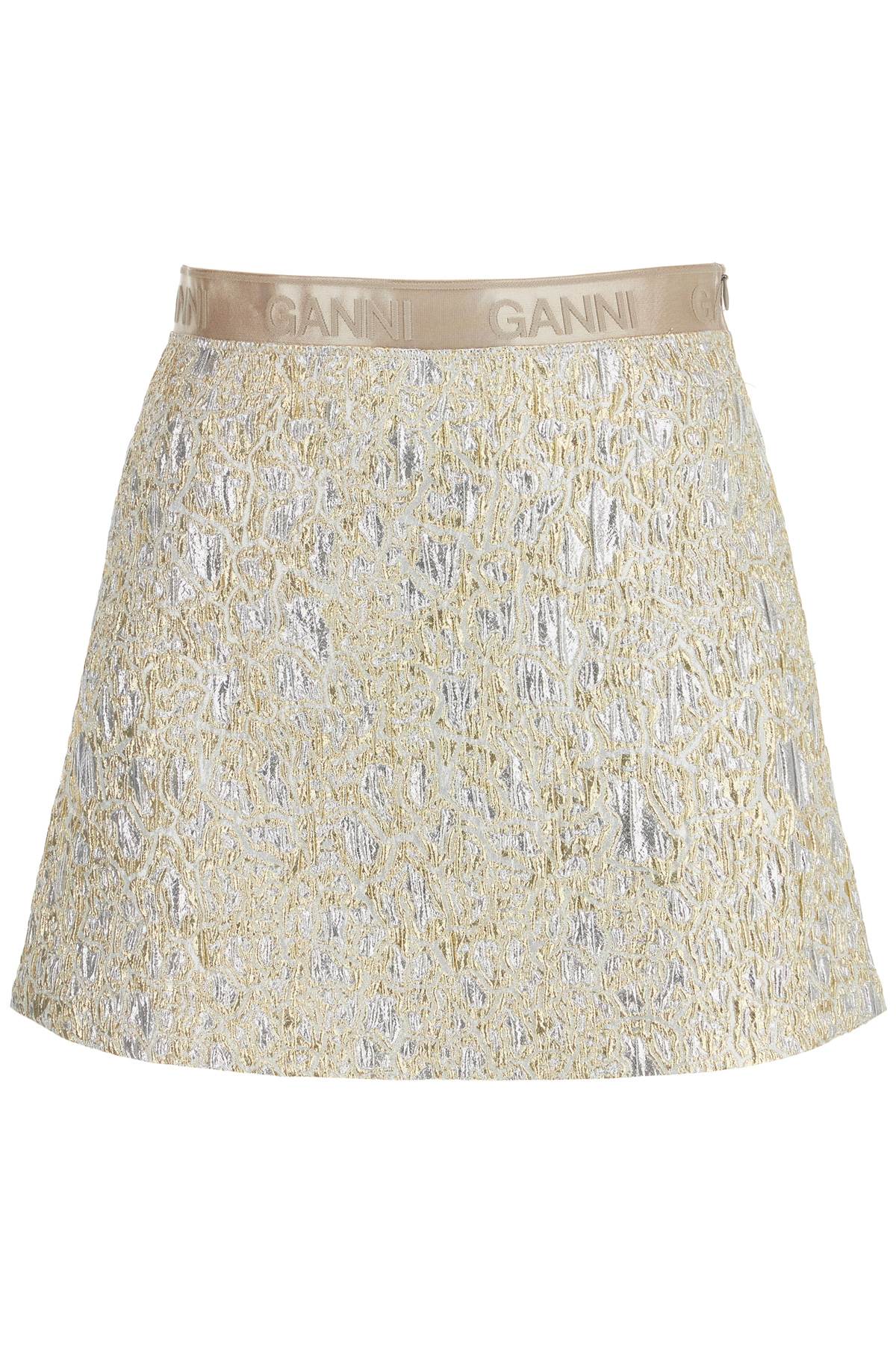 Ganni Metallic Cloquã© Mini Skirt