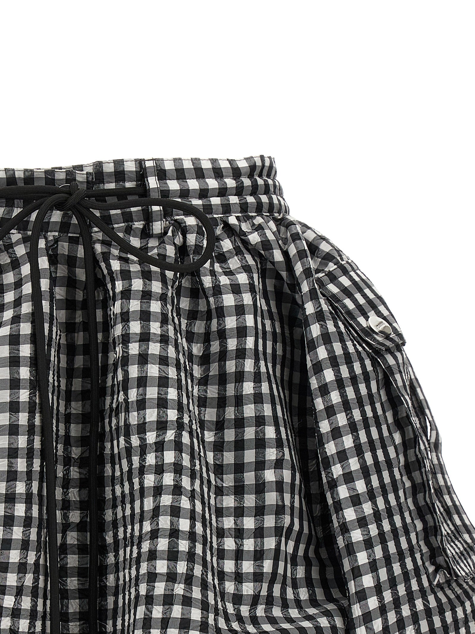 Ganni 'Crinkled Check Mini Bubble' Skirt