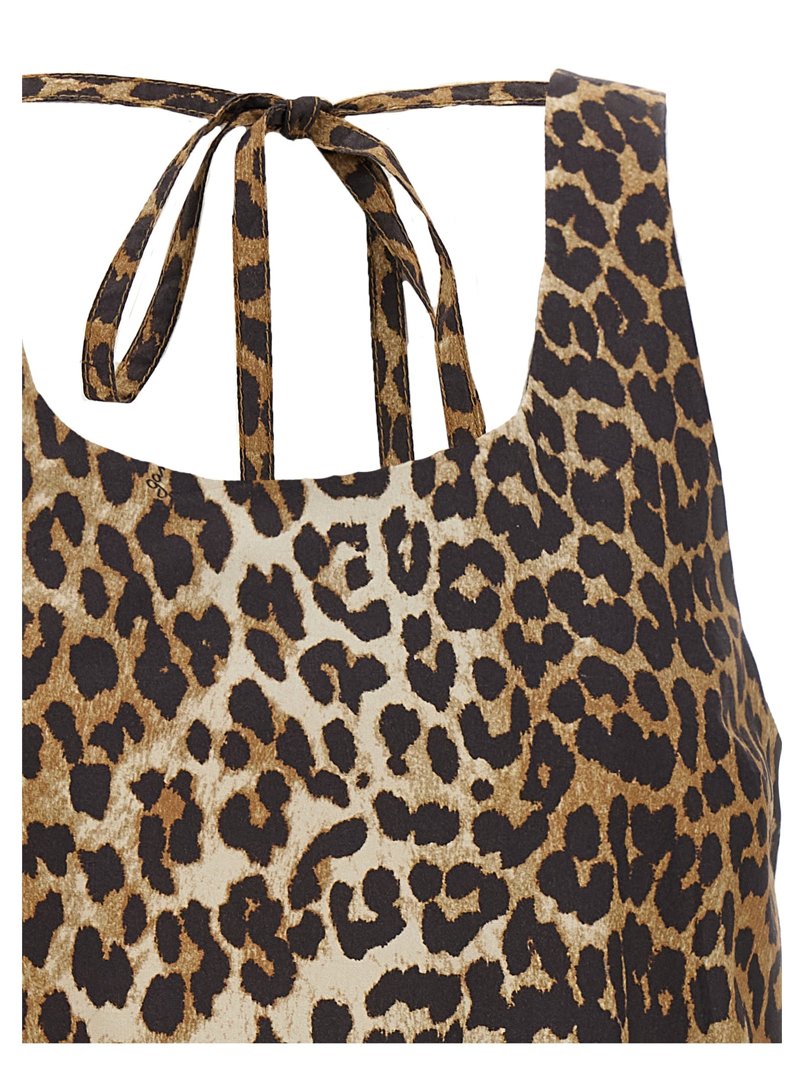 Ganni 'Leopard Cotton Poplin Mini' Dress