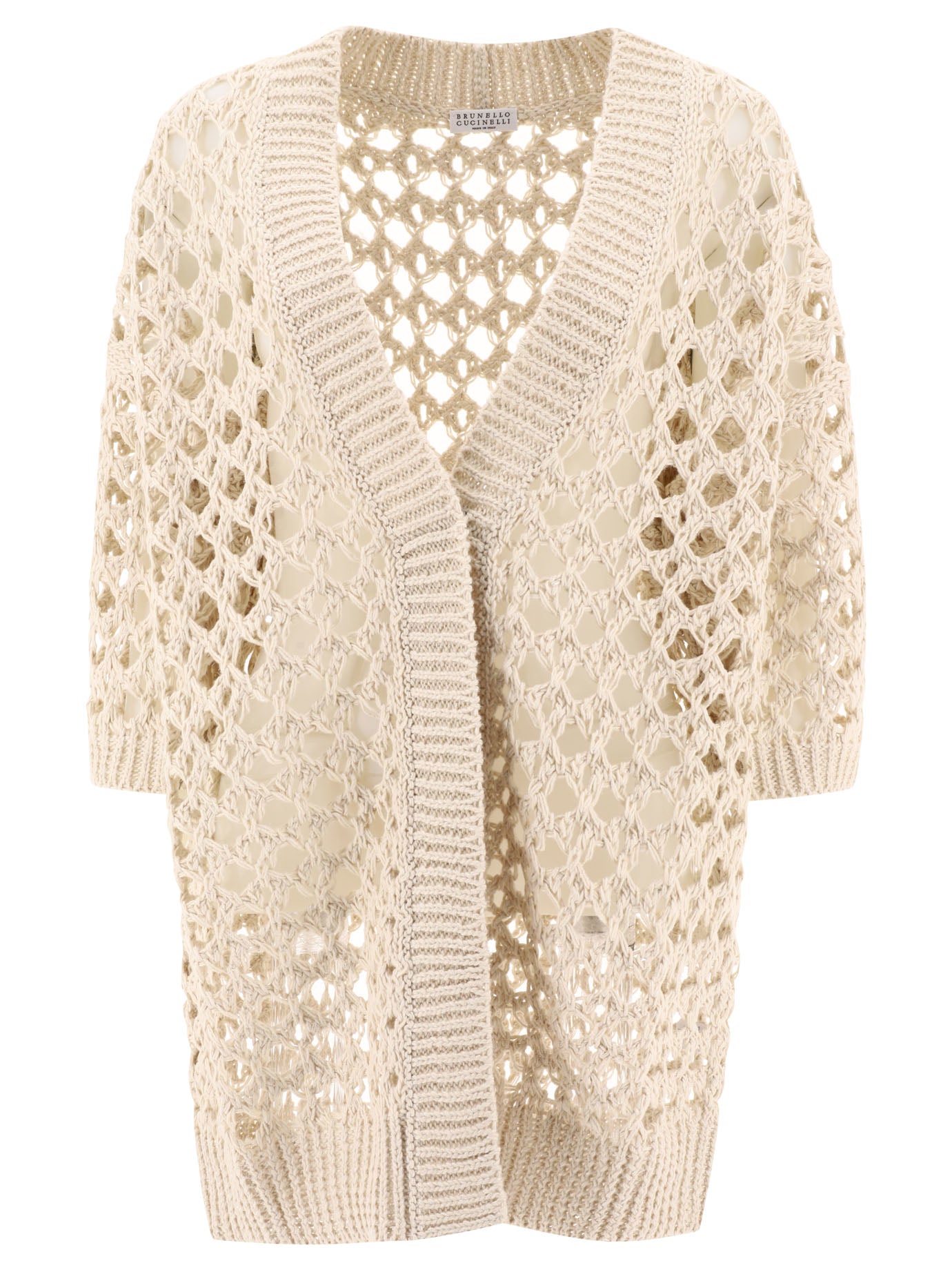 Brunello Cucinelli Juta And Cotton Mesh Cardigan
