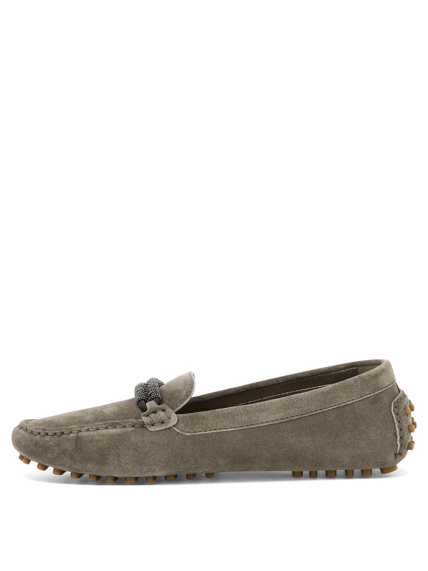 Brunello Cucinelli Suede Loafers With Jewel Detailing
