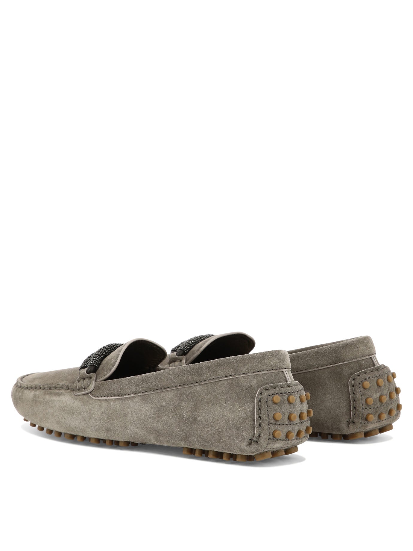 Brunello Cucinelli Suede Loafers With Jewel Detailing