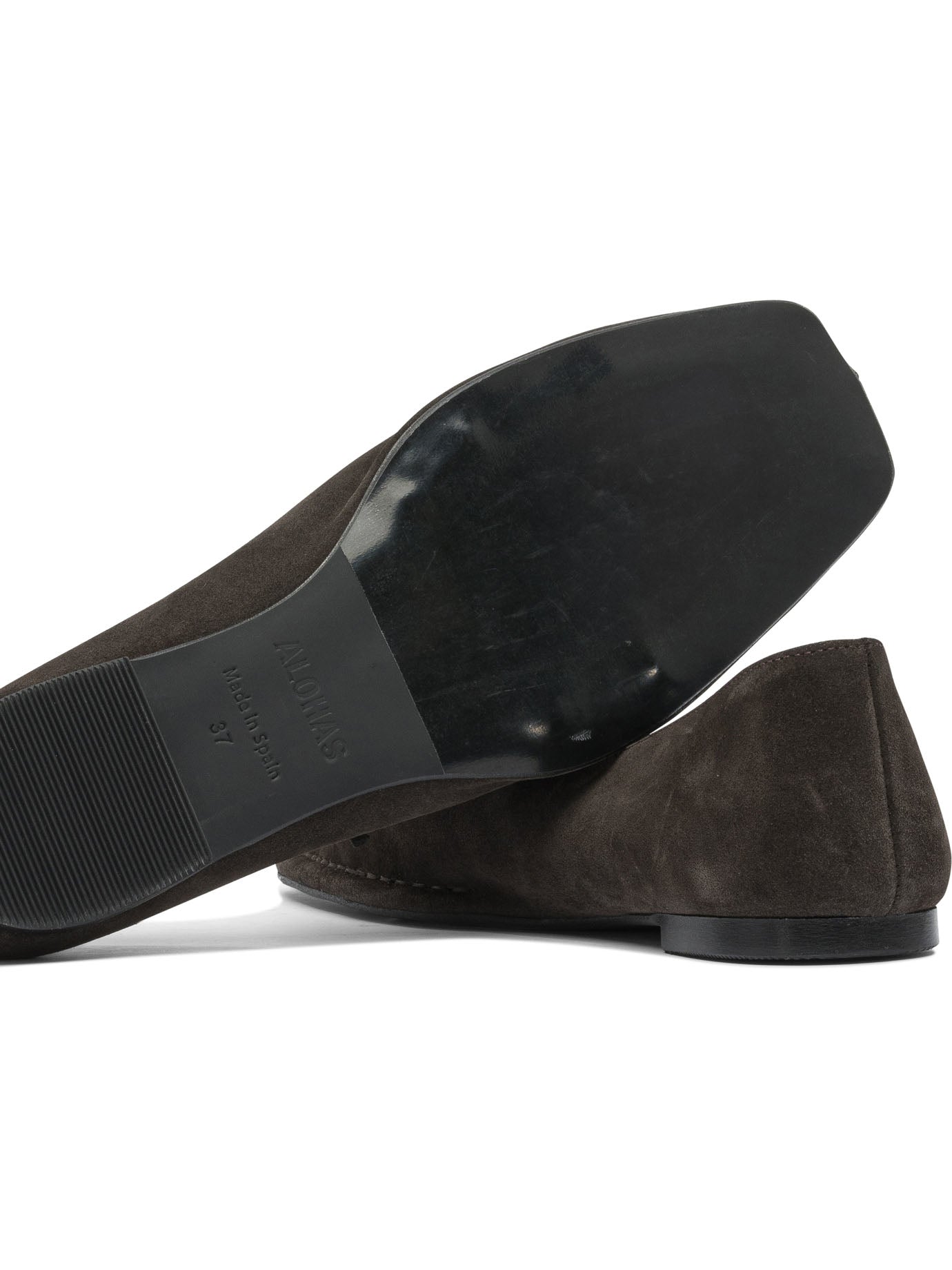 Alohas Sway Suede Coffee Brown Leather Ballet Flats