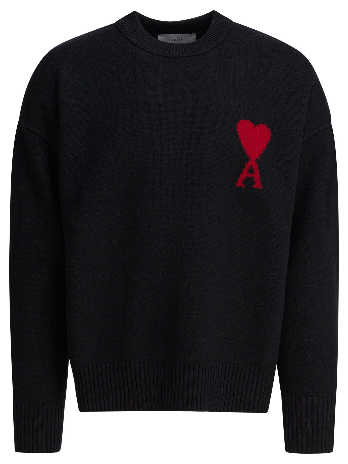 Ami Paris Ami De Coeur Crewneck Sweater In Wool