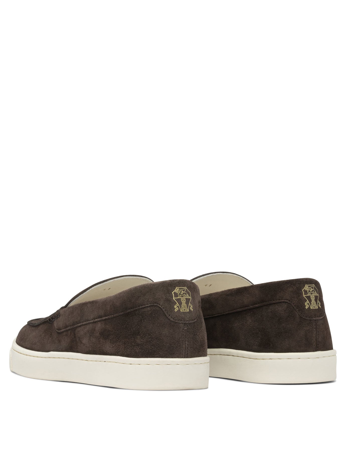 Brunello Cucinelli Chevron-Effect Suede Loafers