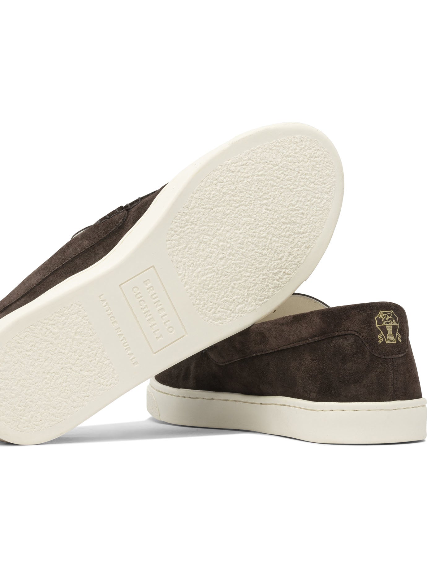 Brunello Cucinelli Chevron-Effect Suede Loafers