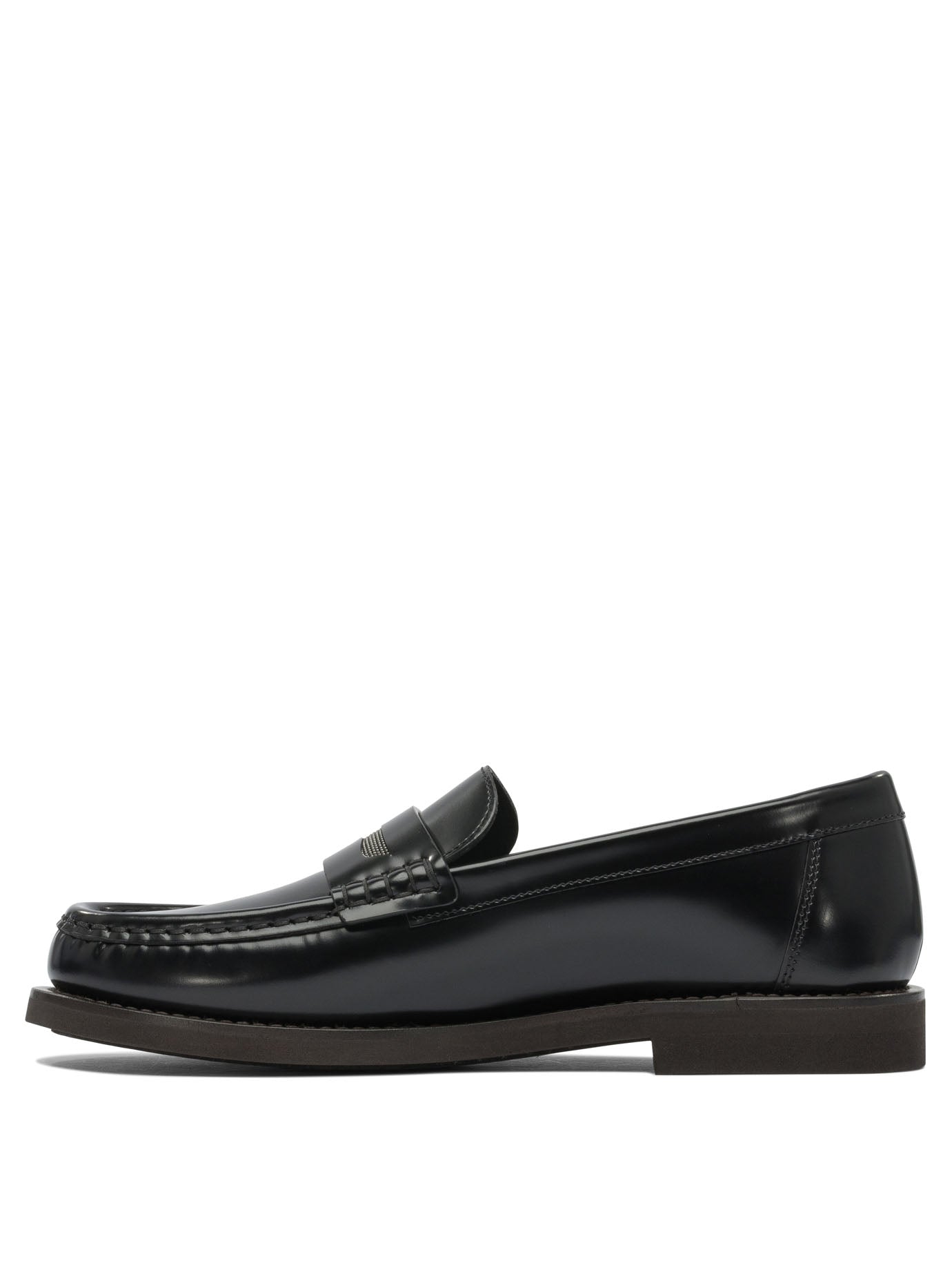 Brunello Cucinelli Leather Loafers With Jewel Detailing