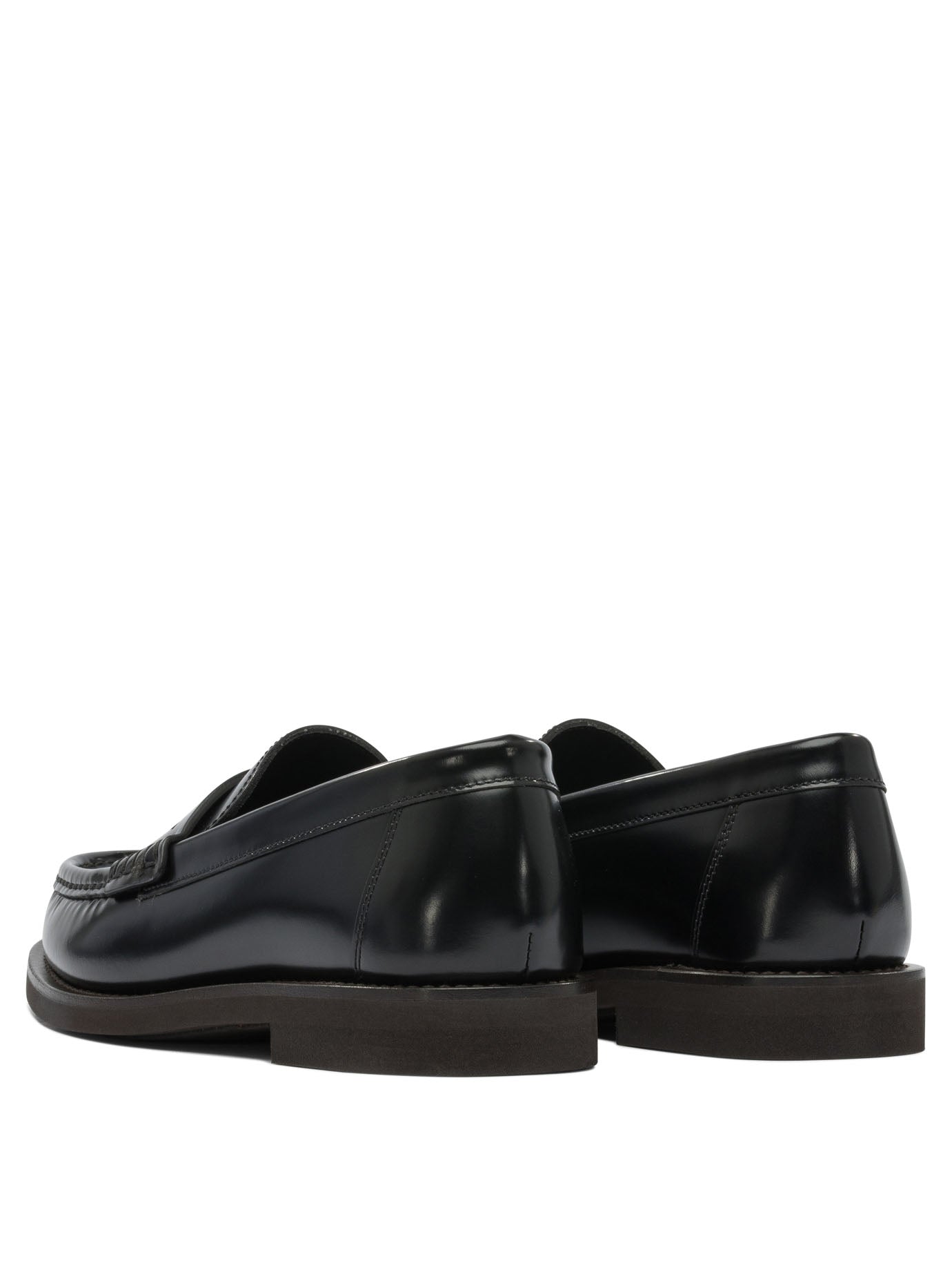 Brunello Cucinelli Leather Loafers With Jewel Detailing