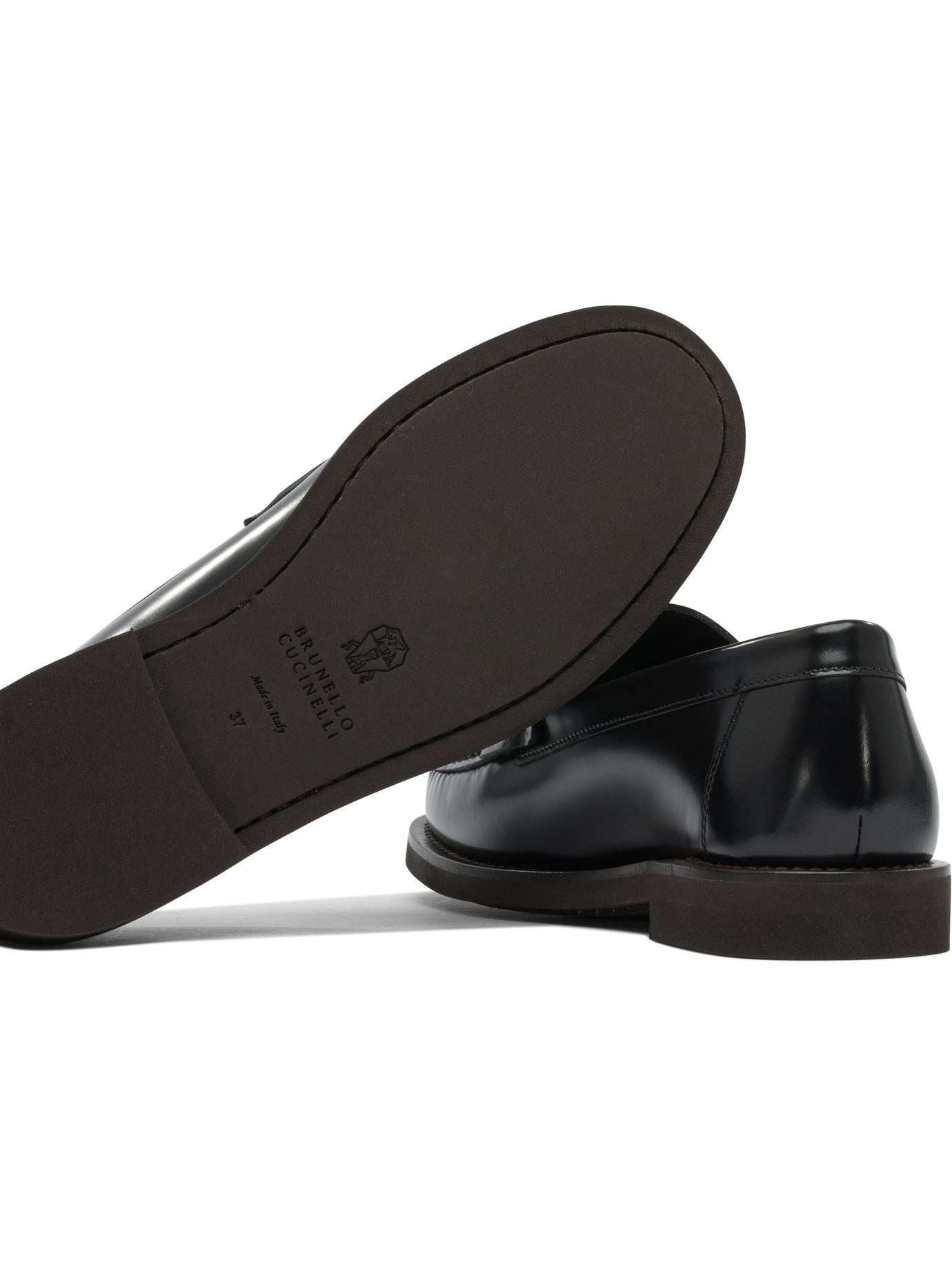 Brunello Cucinelli Leather Loafers With Jewel Detailing