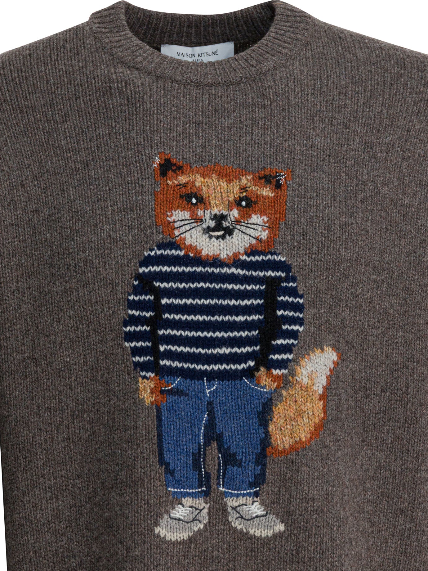 Maison Kitsuné Wool Sweater With Dressed Fox