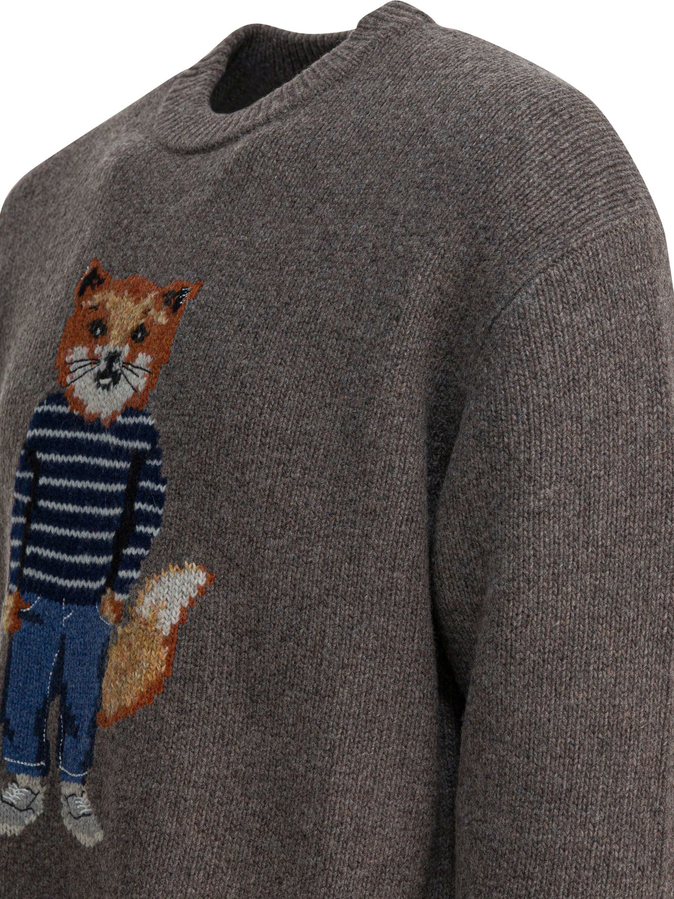 Maison Kitsuné Wool Sweater With Dressed Fox