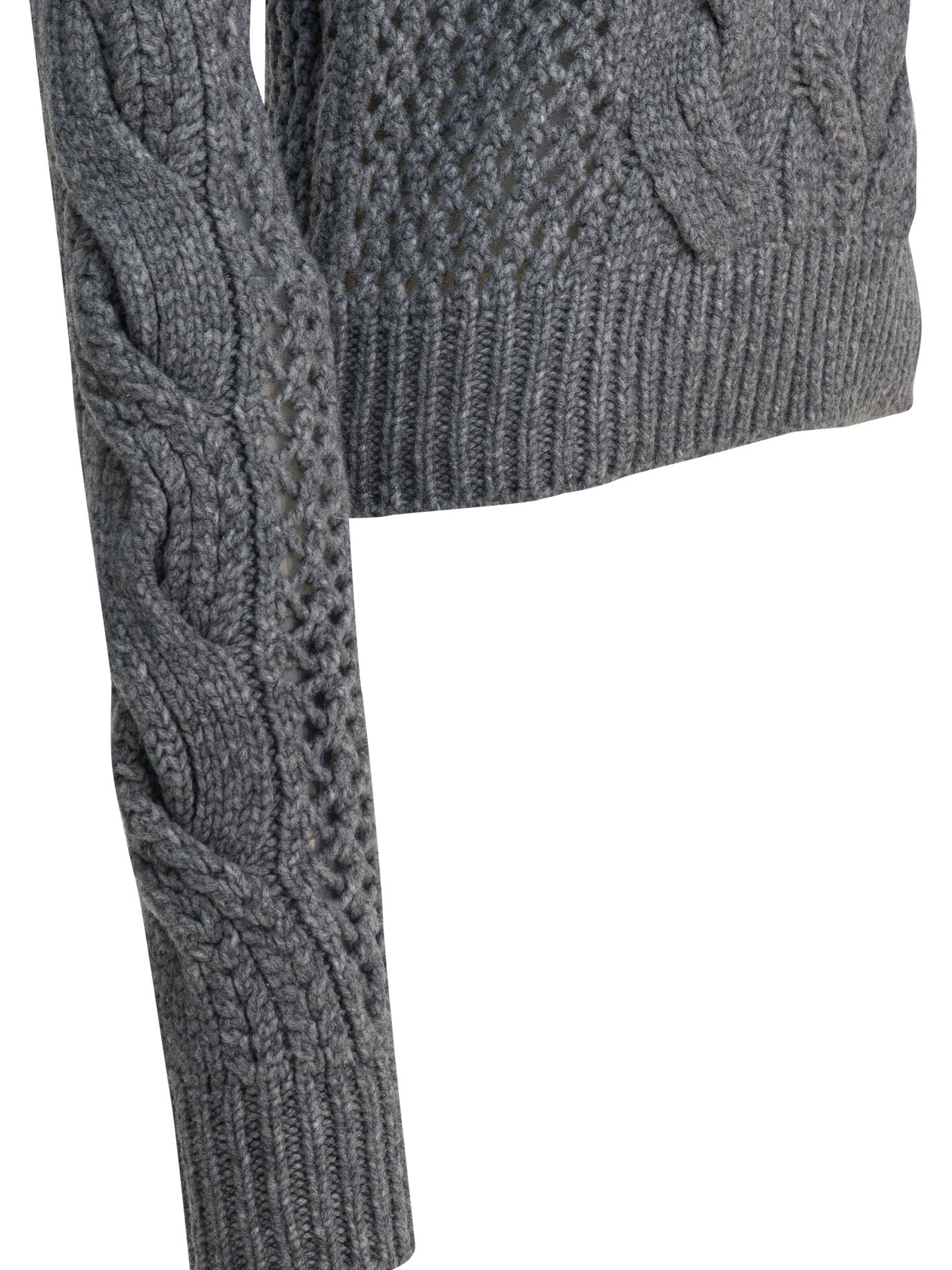 Max Mara Sportmax Wool-Blend Crewneck Sweater With Braids
