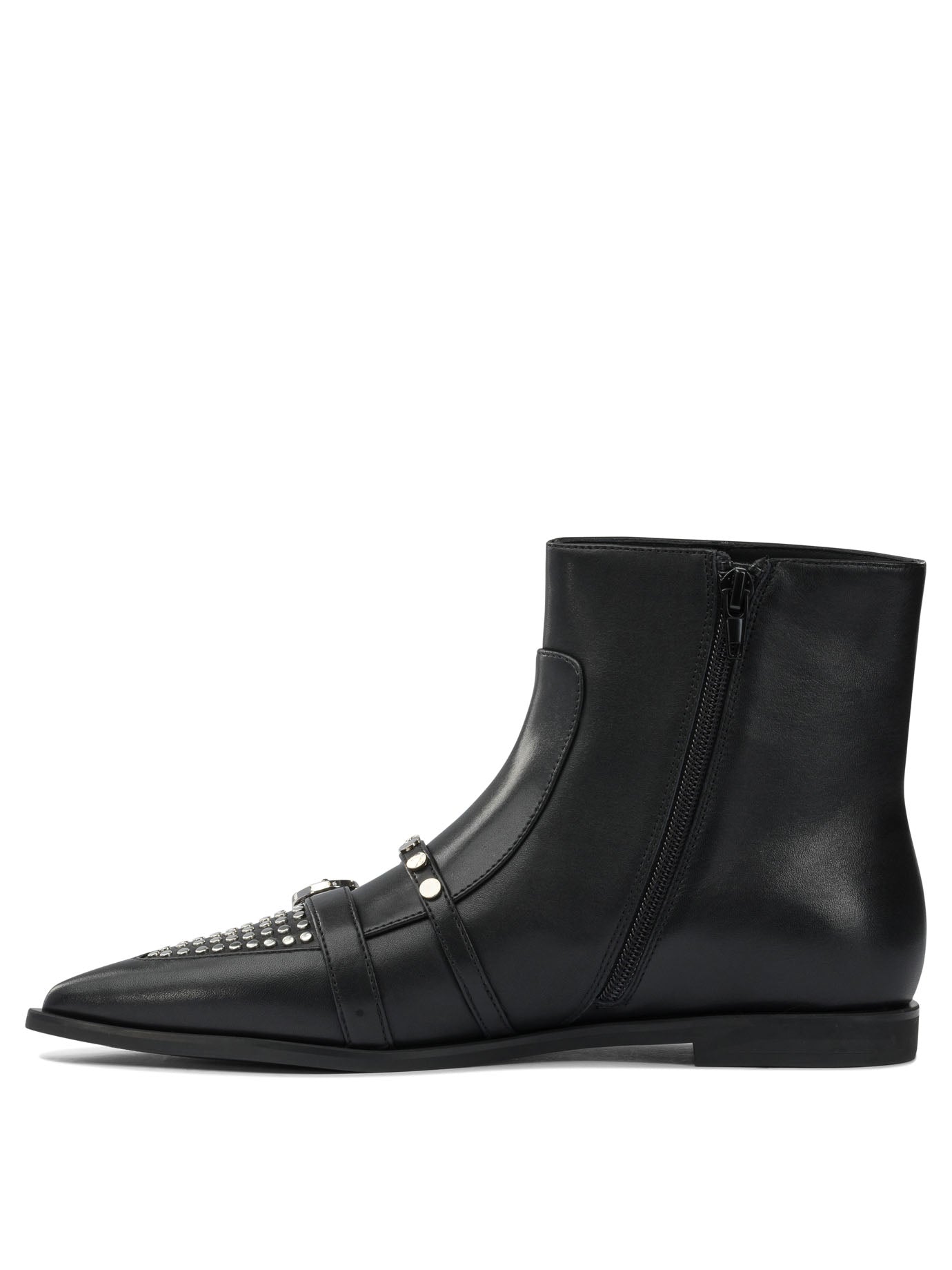 Pinko Leather Zippered Ankle Boots