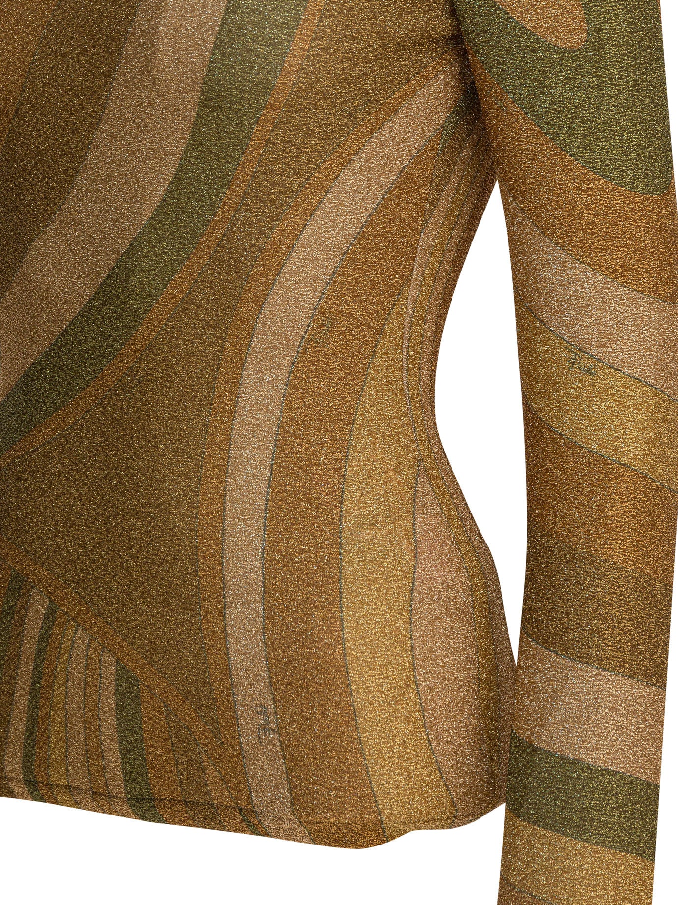 Pucci Mock Neck T-Shirt With Iride Print