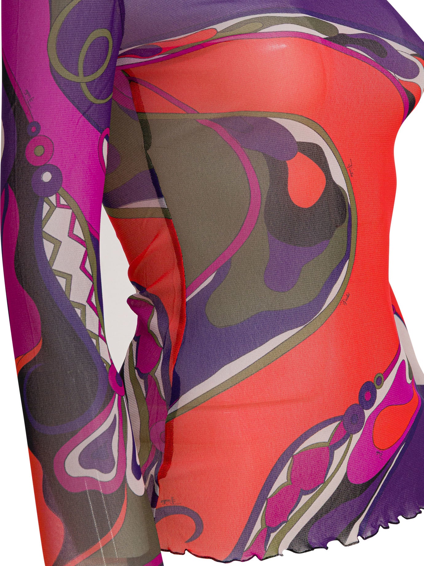 Pucci Orchidee Print Tulle T-Shirt