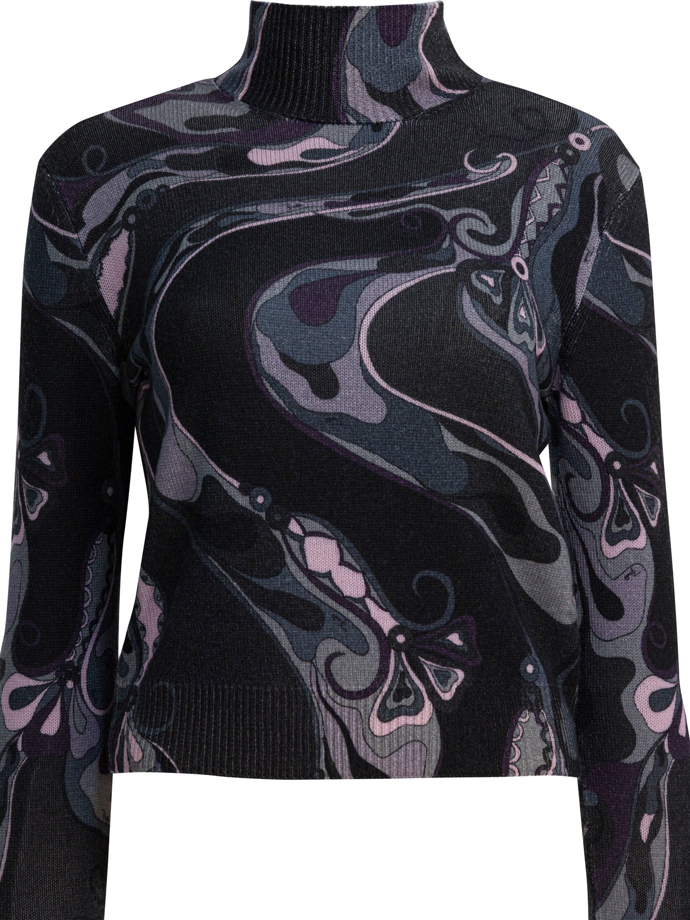 Pucci Wool Turtleneck Sweater With Print