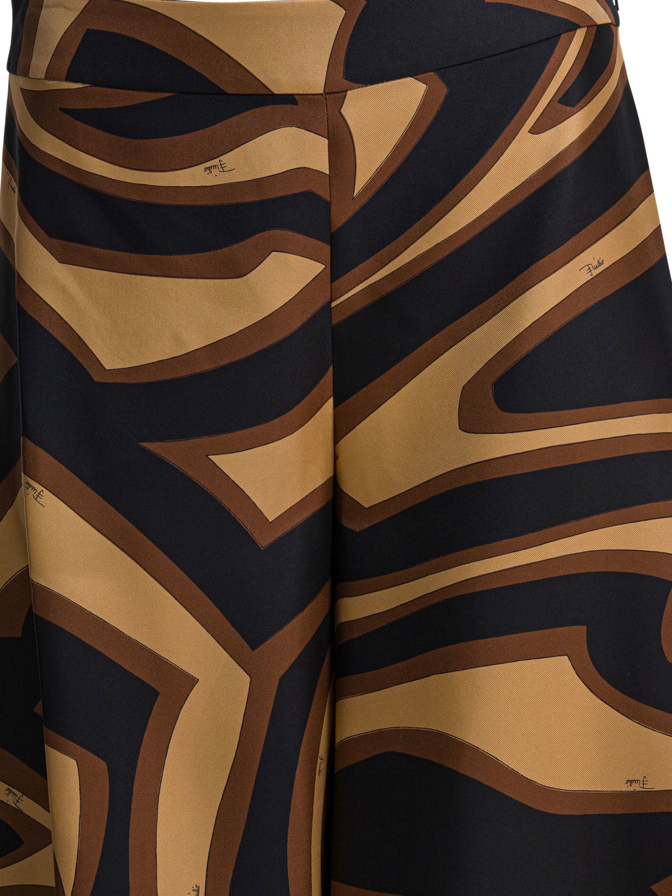 Pucci Labirinto Print Silk Wide Pants