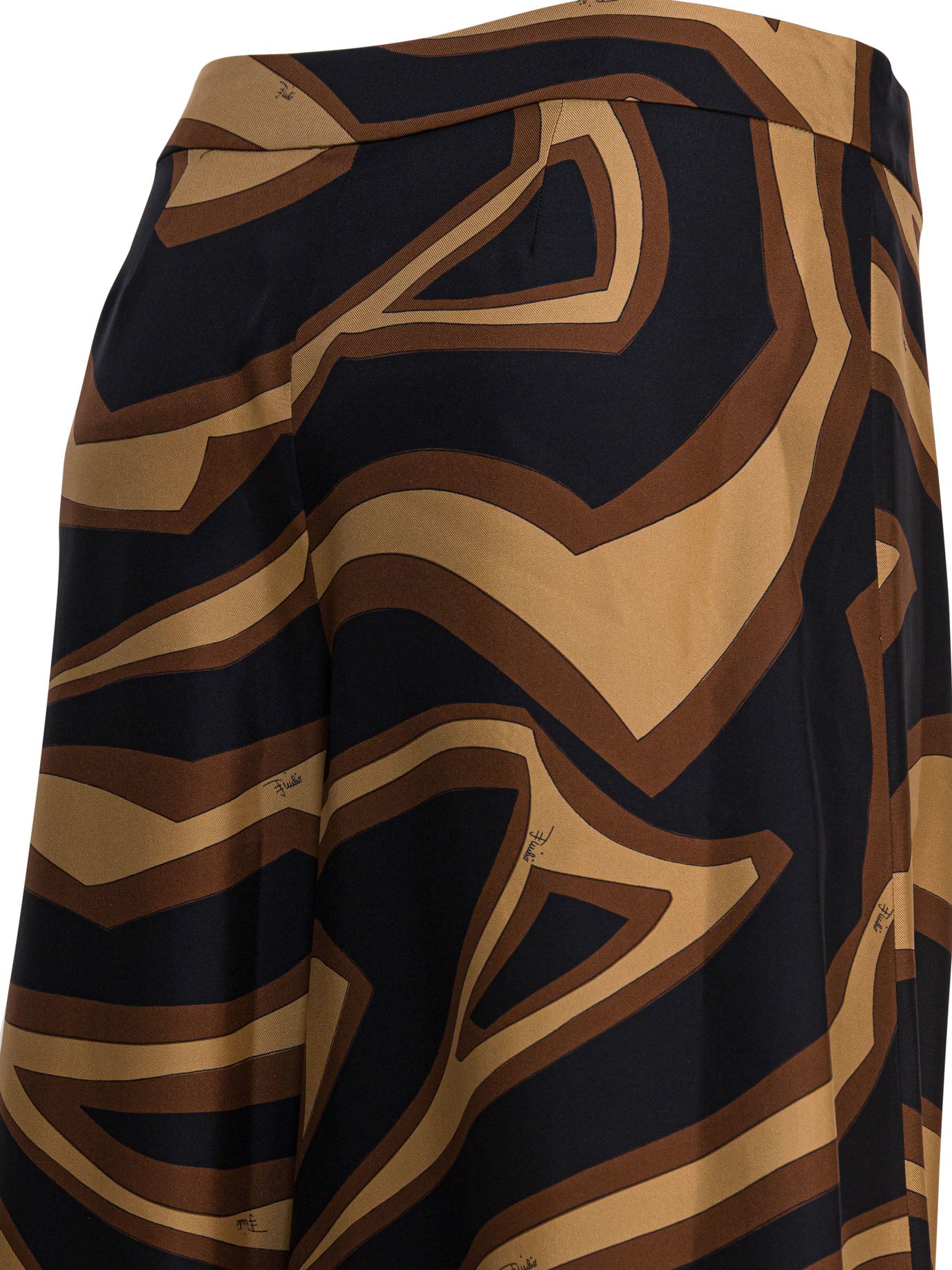 Pucci Labirinto Print Silk Wide Pants
