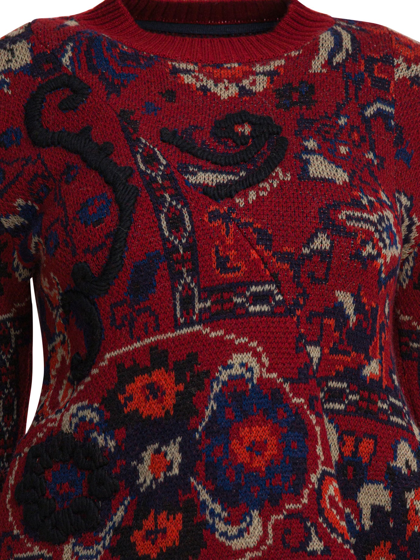 Sacai Floral Jacquard Knit Sweater