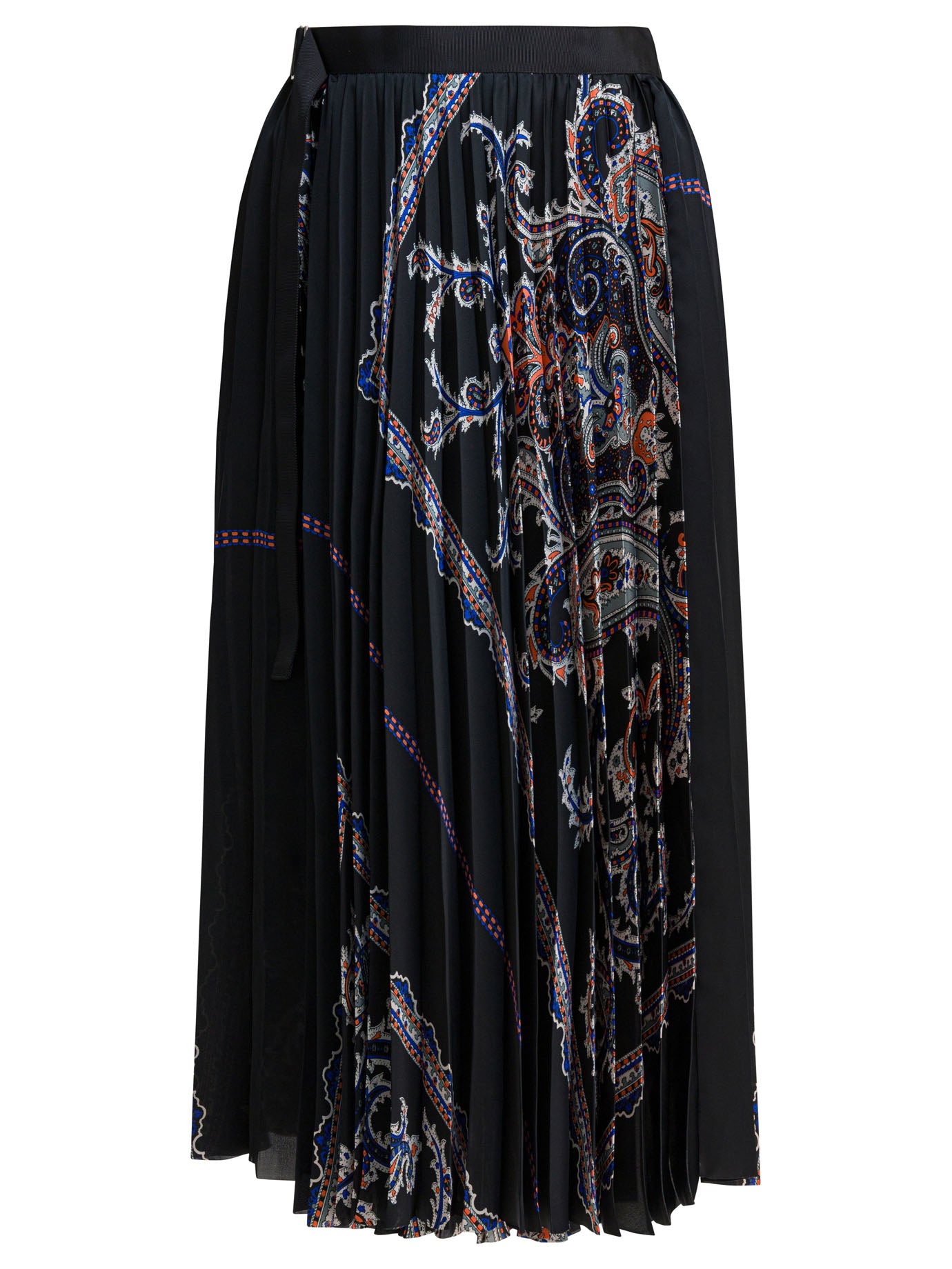 Sacai Pleated Skirt With Paisley Print