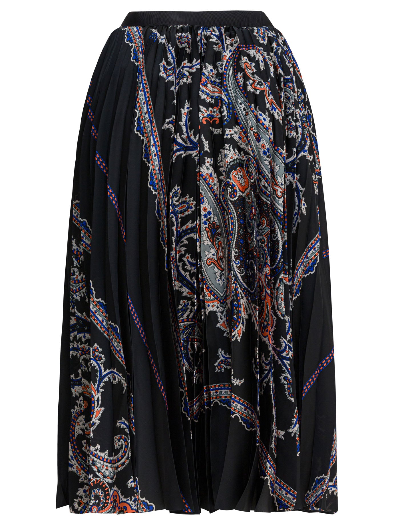Sacai Pleated Skirt With Paisley Print