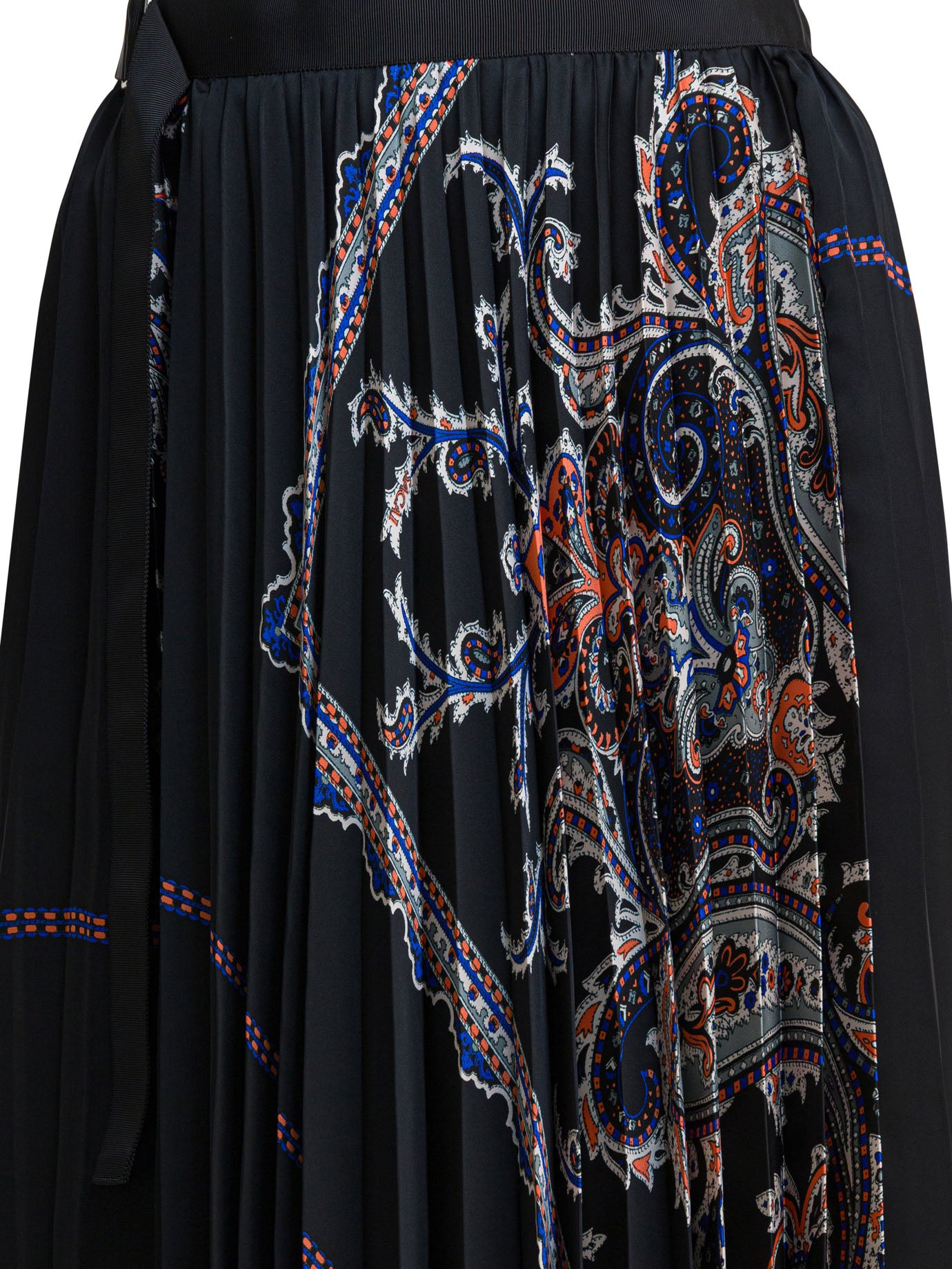 Sacai Pleated Skirt With Paisley Print